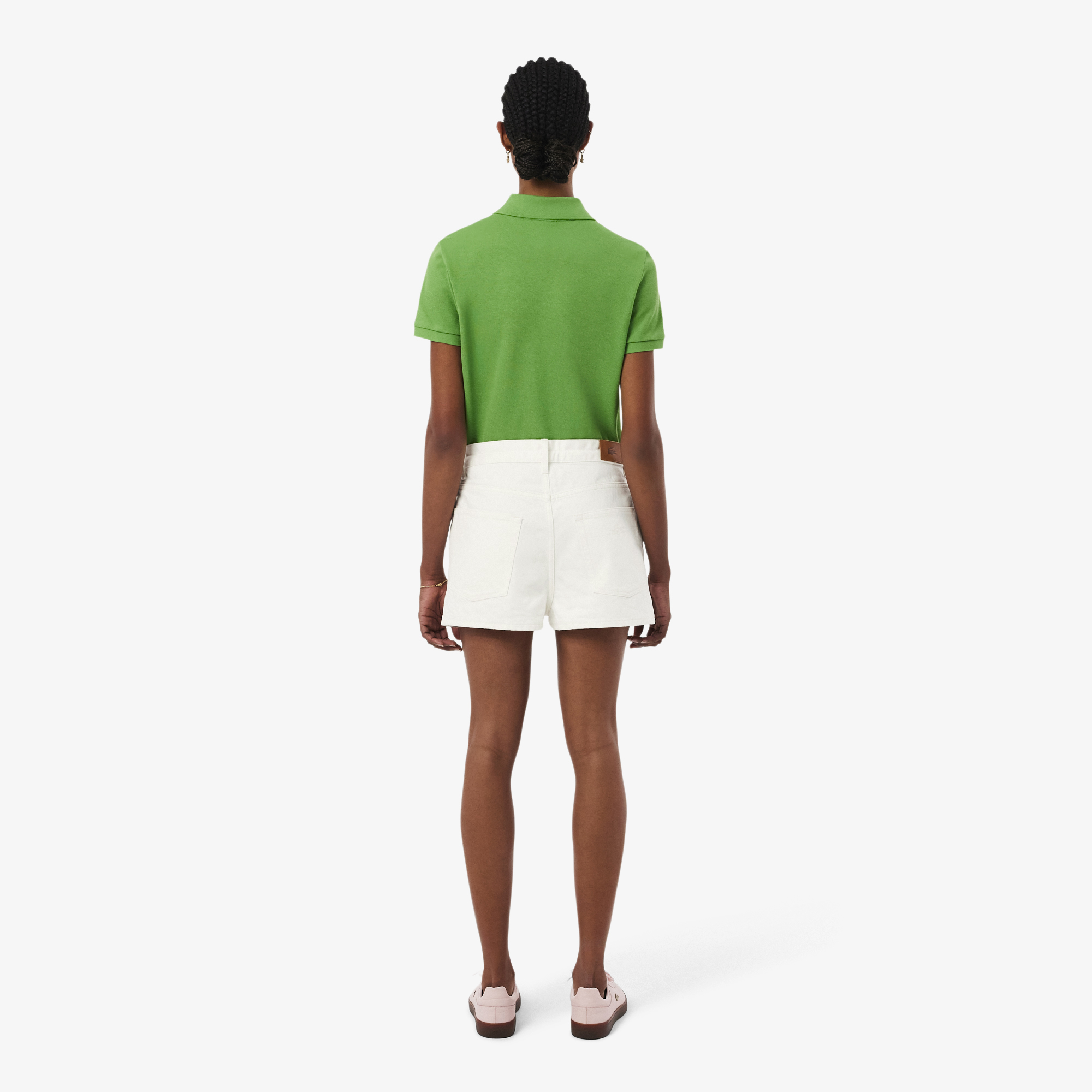 Lacoste Kadın Wide Leg Denim Beyaz Şort görsel 3