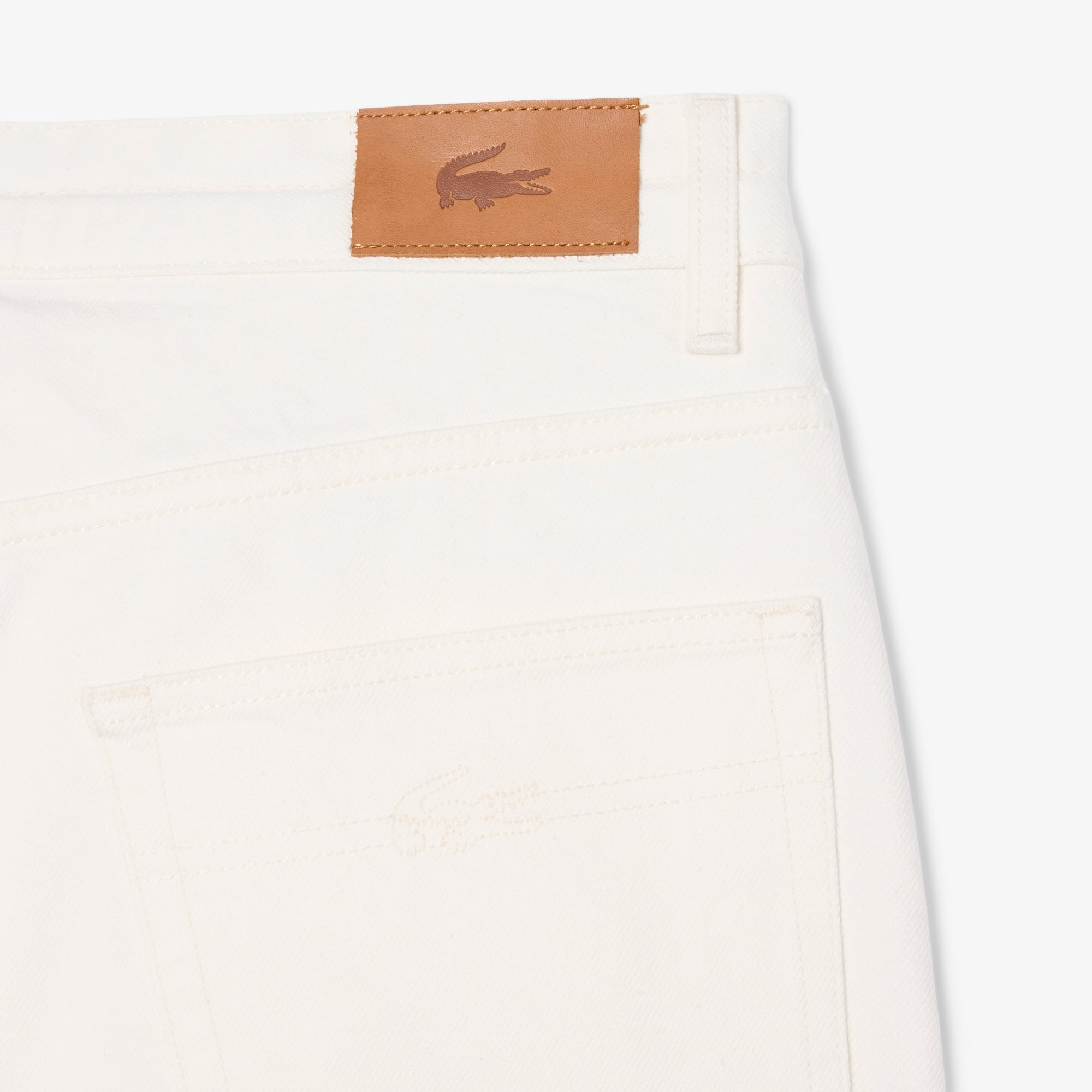 Lacoste Kadın Wide Leg Denim Beyaz Şort görsel 7