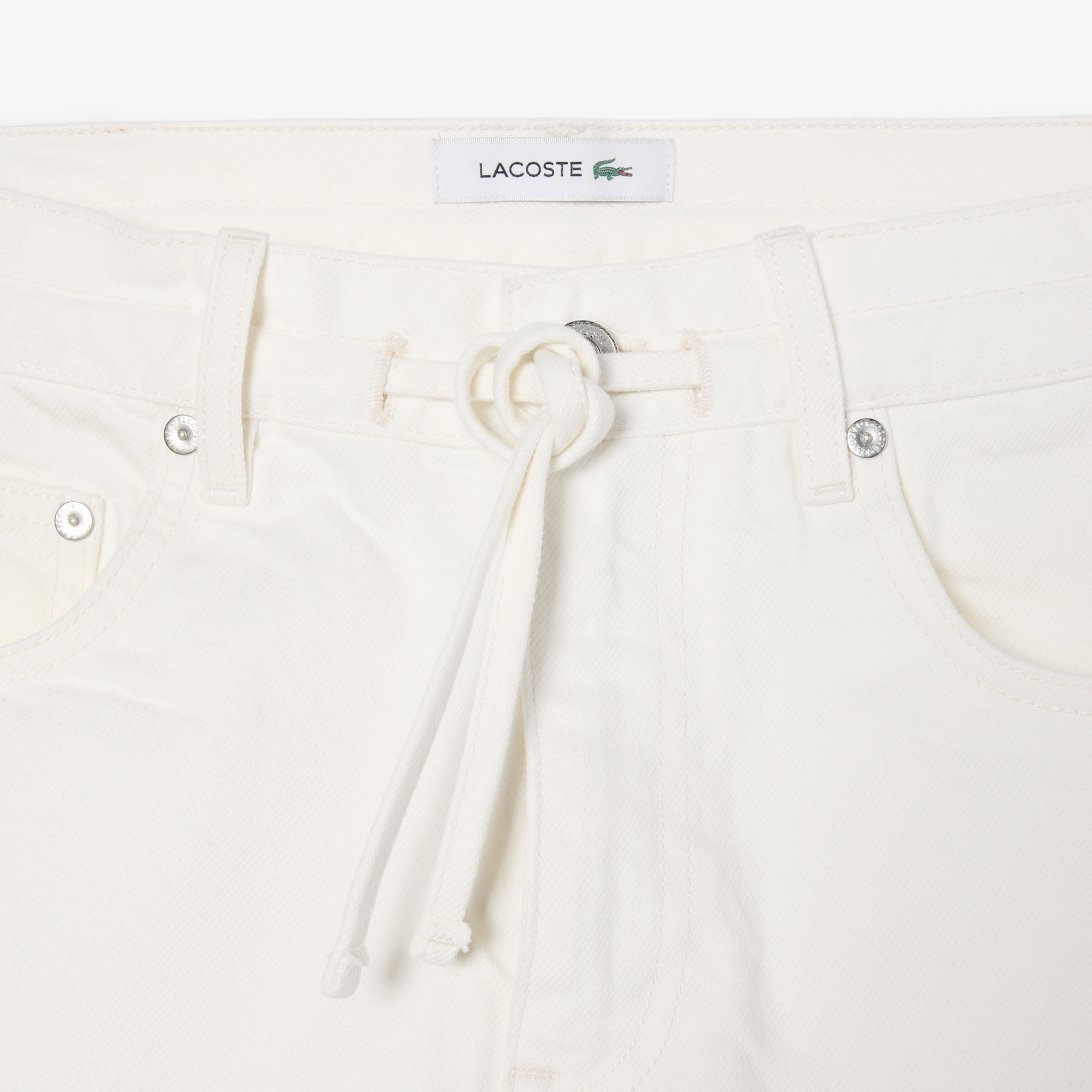 Kadın Wide Leg Denim Beyaz Şort