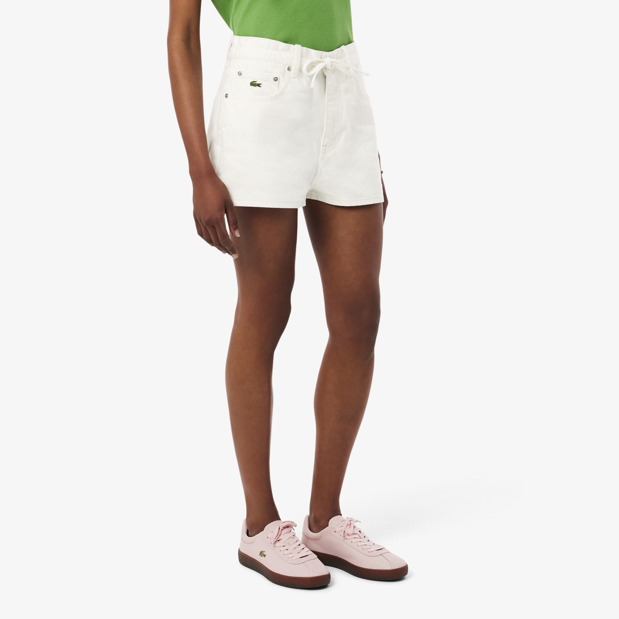 Kadın Wide Leg Denim Beyaz Şort