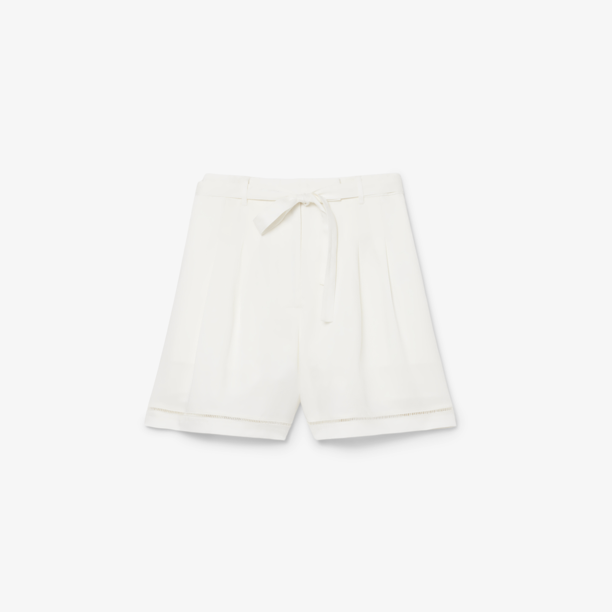 Lacoste Kadın Oversize Fit Beyaz Bermuda Şort görsel 5