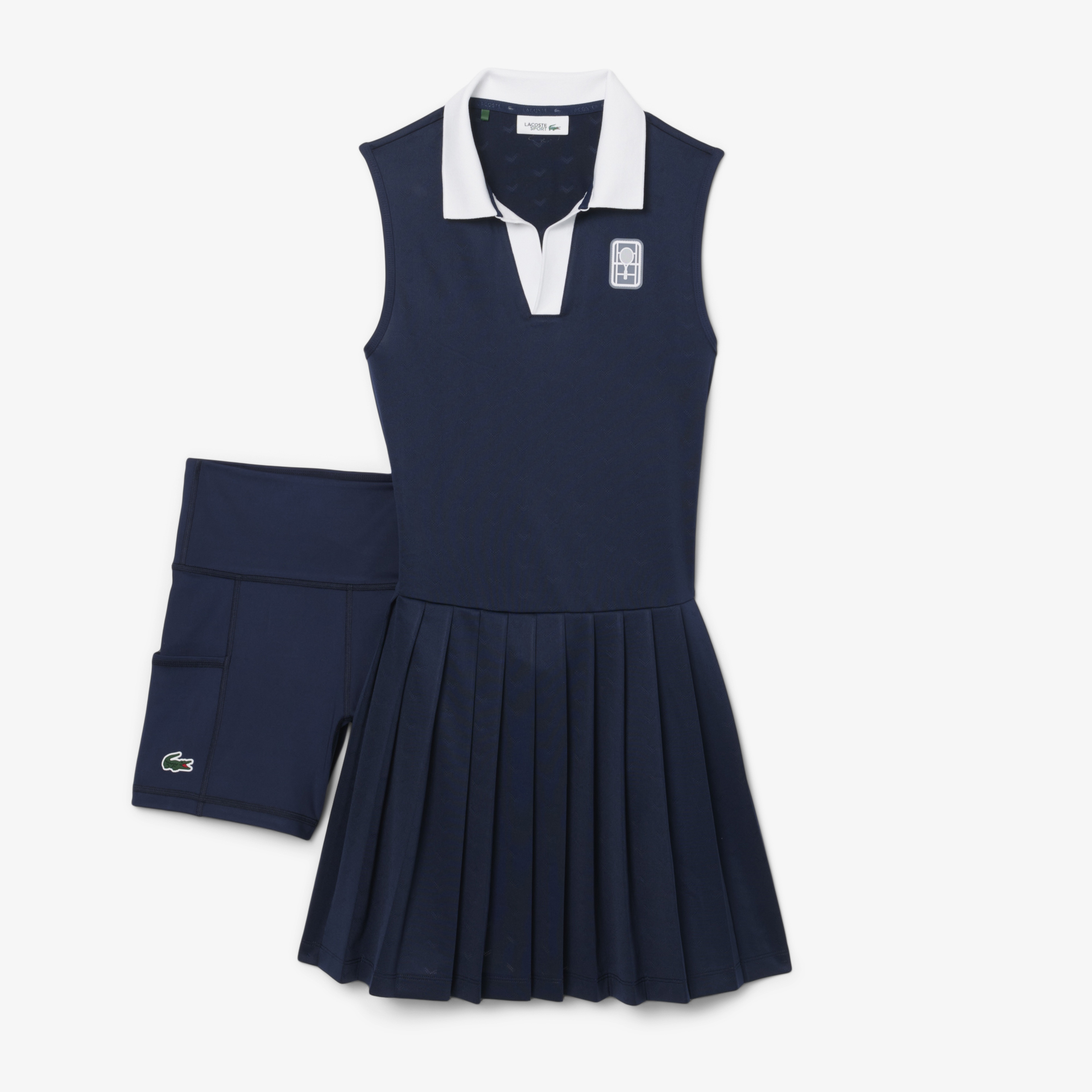 SPORT Kadın Slim Fit Kolsuz Polo Yaka Lacivert Elbise