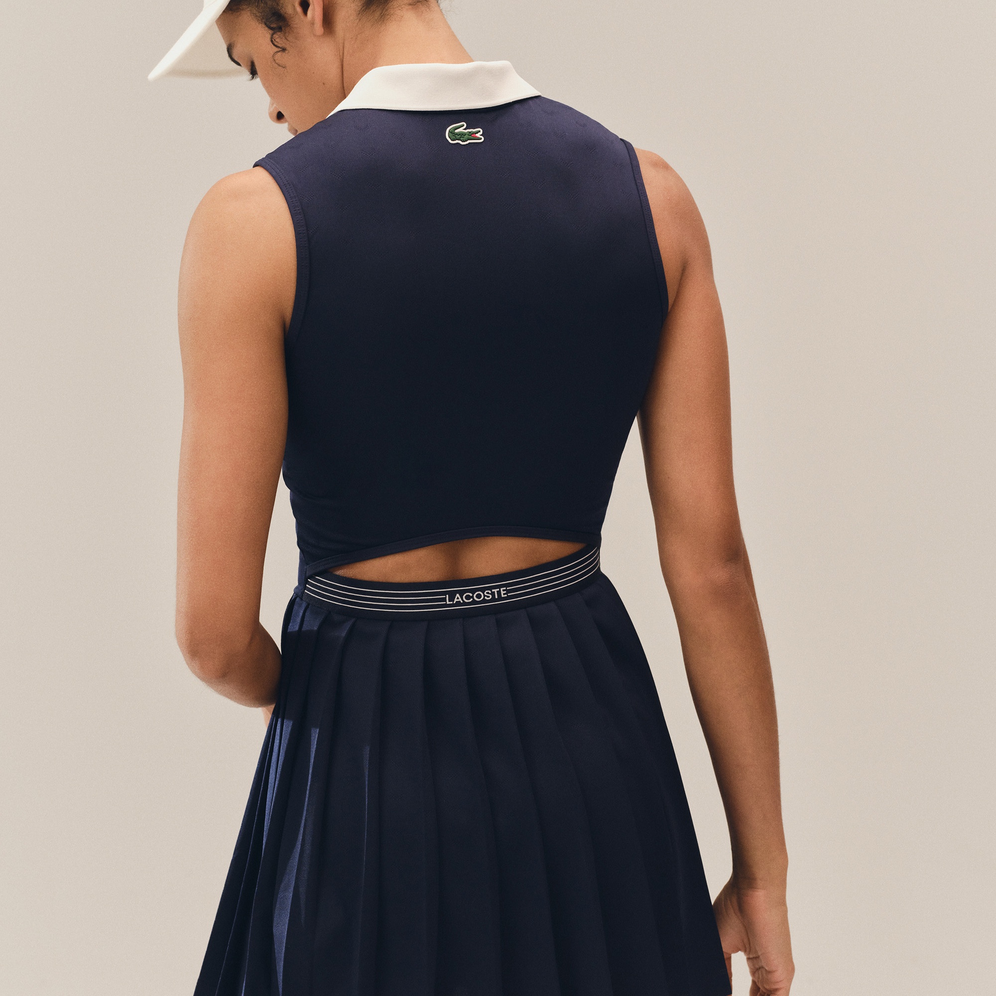 SPORT Kadın Slim Fit Kolsuz Polo Yaka Lacivert Elbise