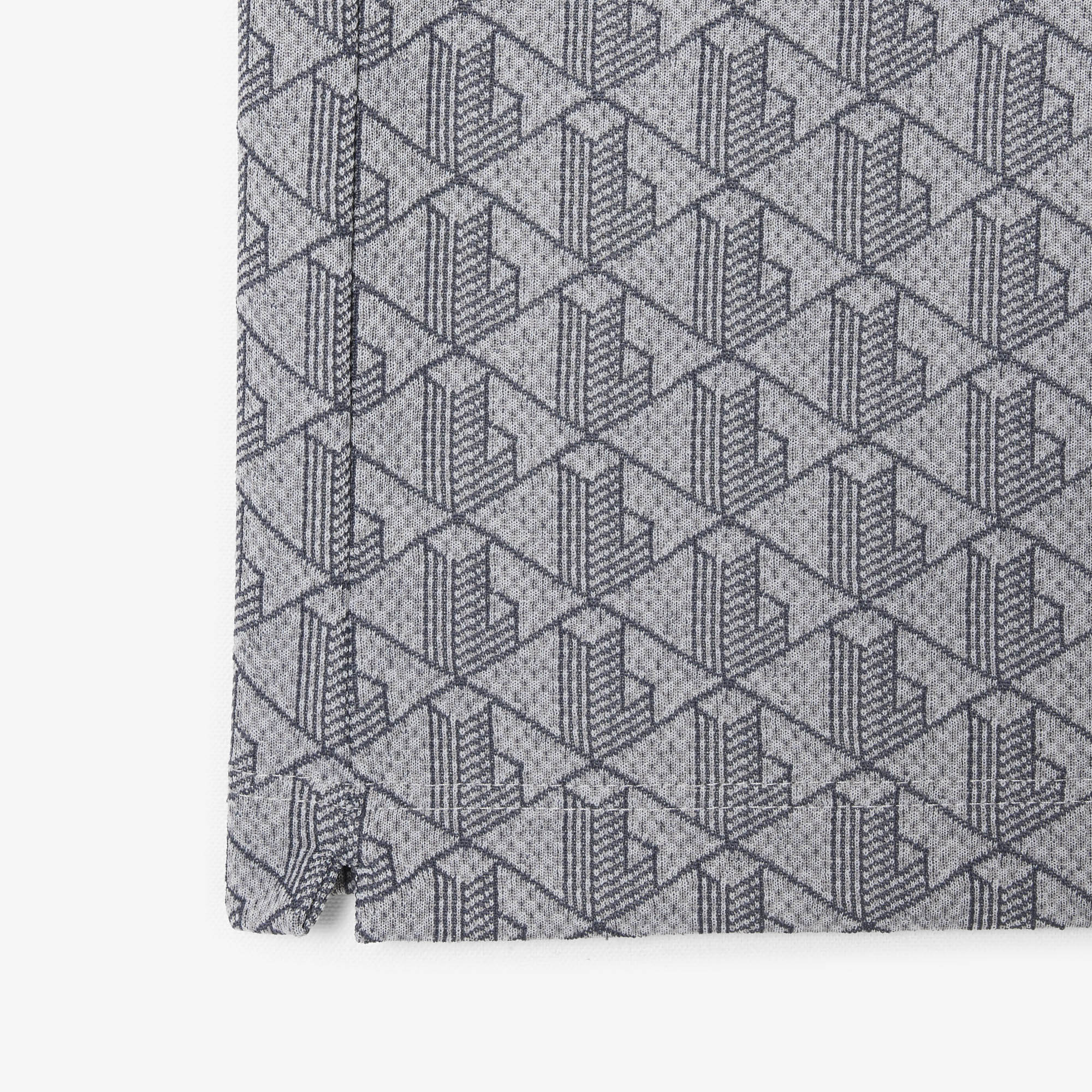 Lacoste Erkek Classic Fit Monogram Gri Polo görsel 5