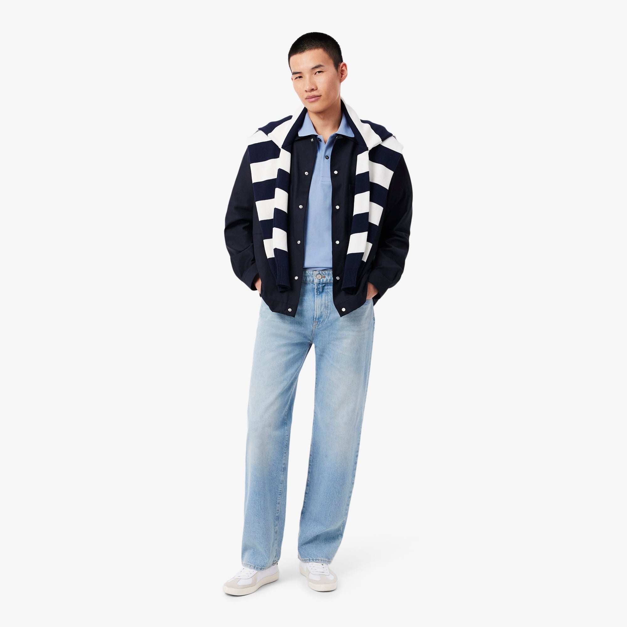 L.12.12 Erkek Classic Fit Mavi Polo