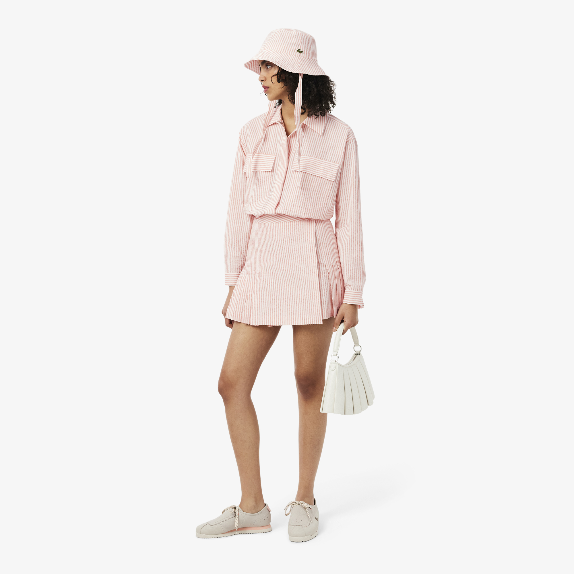Lacoste Kadın Çizgili Pembe Etek görsel 5