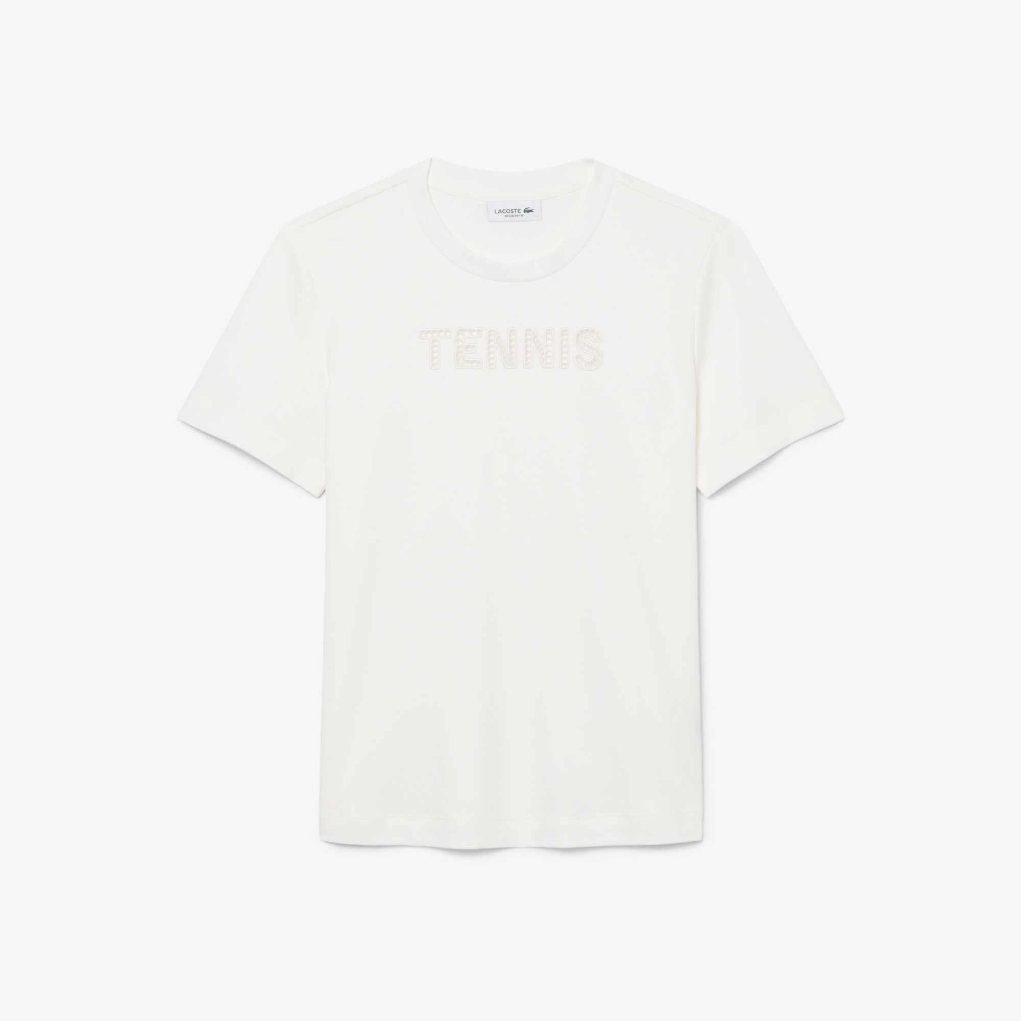 Kadın Regular Fit Bisiklet Yaka Baskılı Beyaz T-Shirt