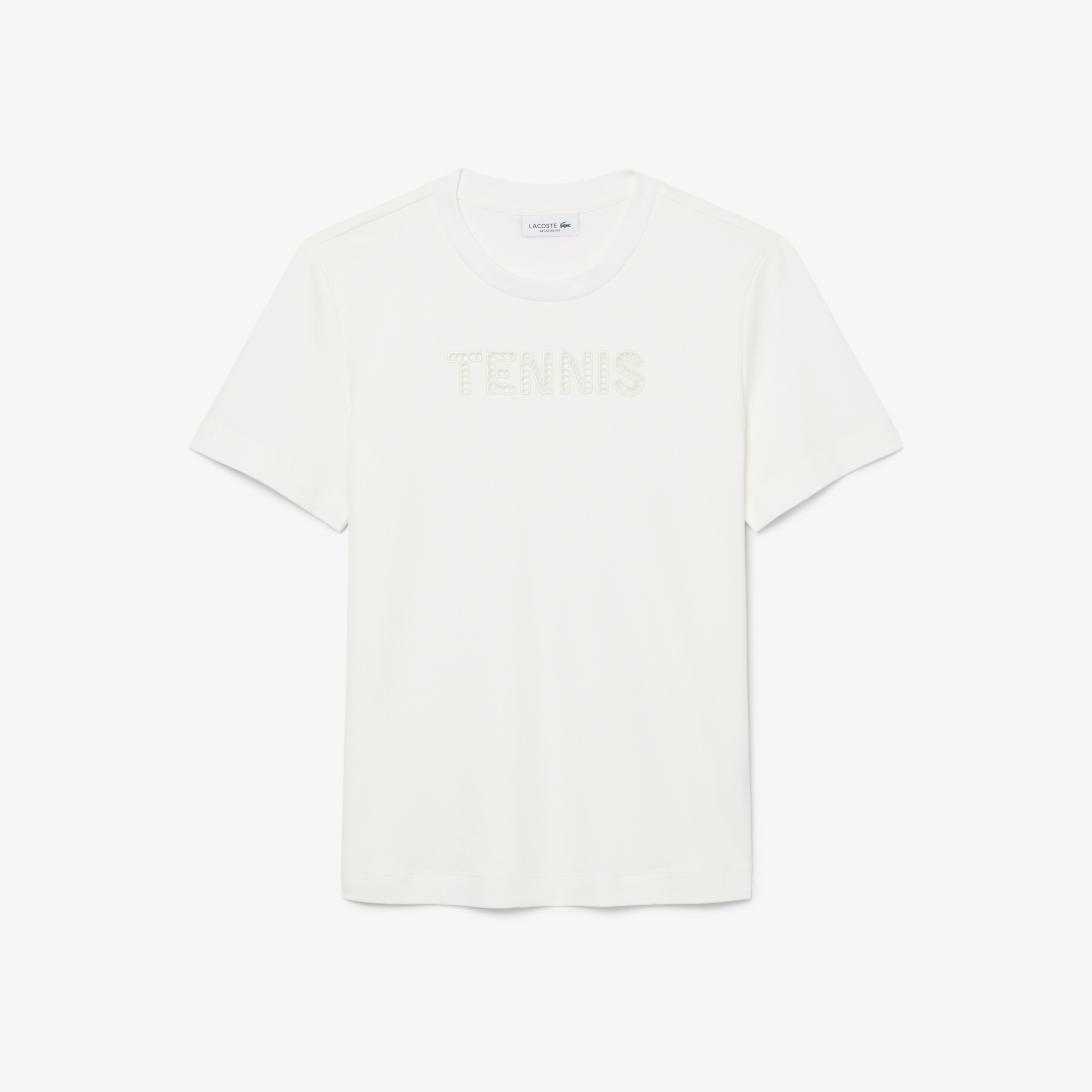 Kadın Regular Fit Bisiklet Yaka Baskılı Beyaz T-Shirt