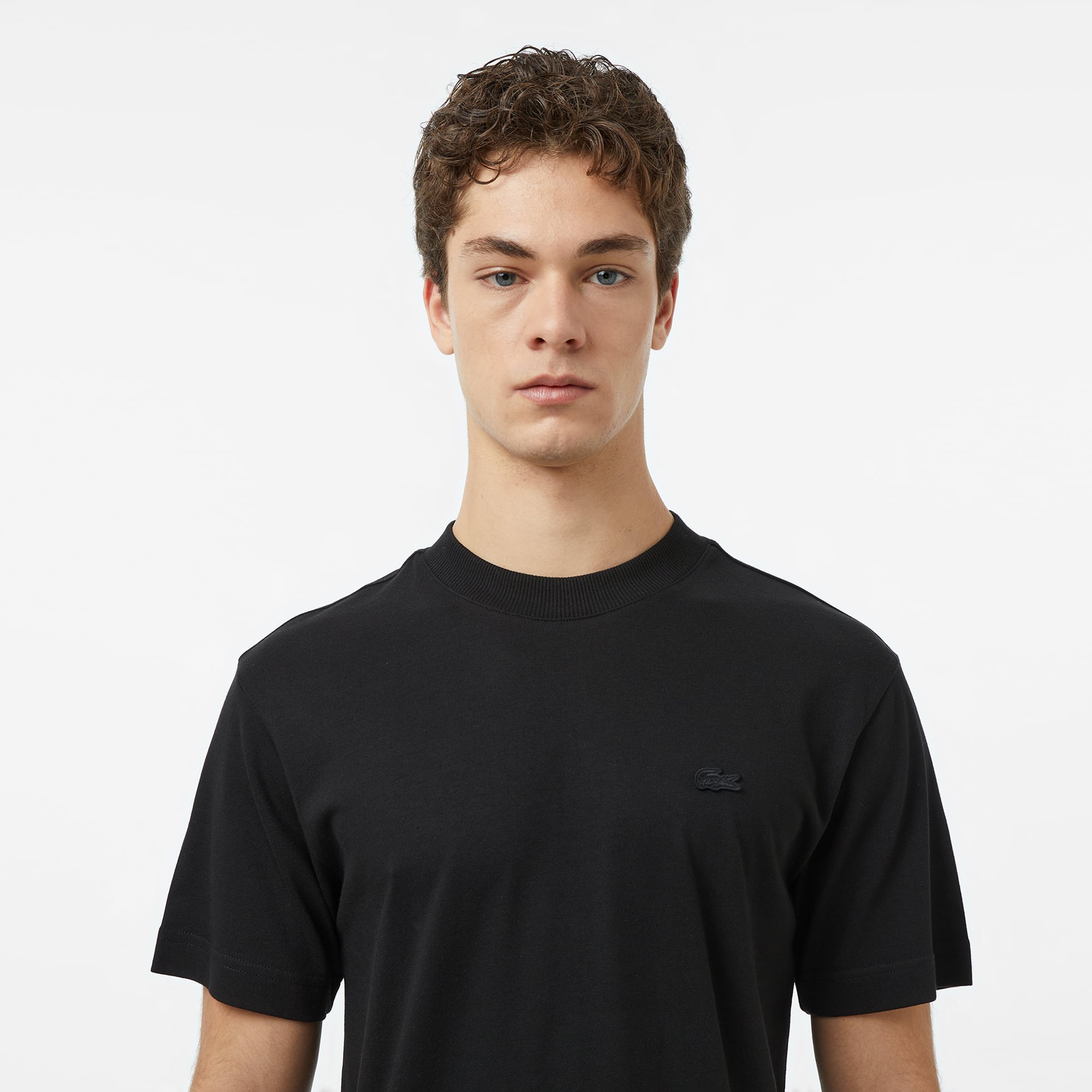 Lacoste Erkek Relaxed Fit Bisiklet Yaka Siyah T-Shirt görsel 6