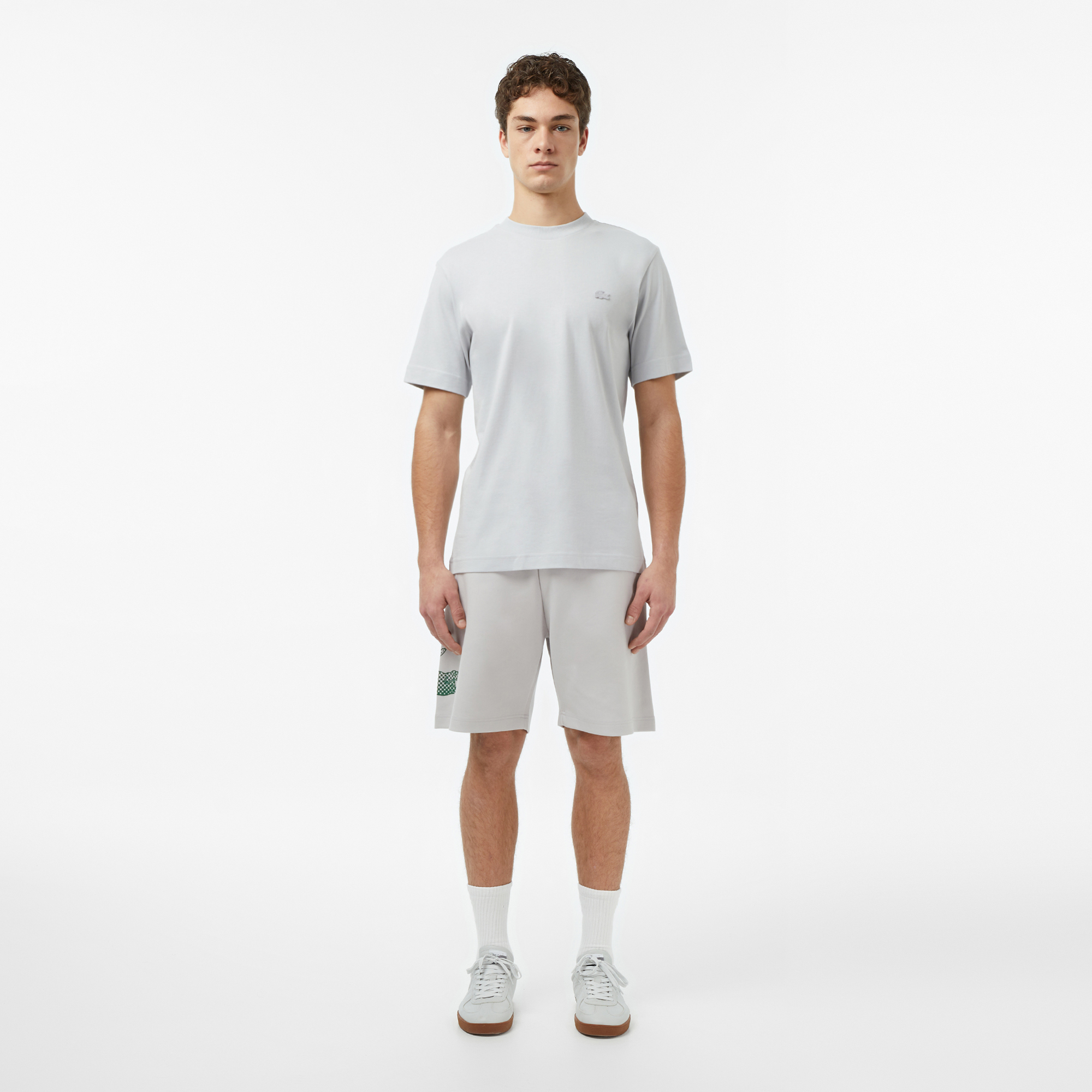 Lacoste Erkek Relaxed Fit Bisiklet Yaka Gri T-Shirt görsel 5