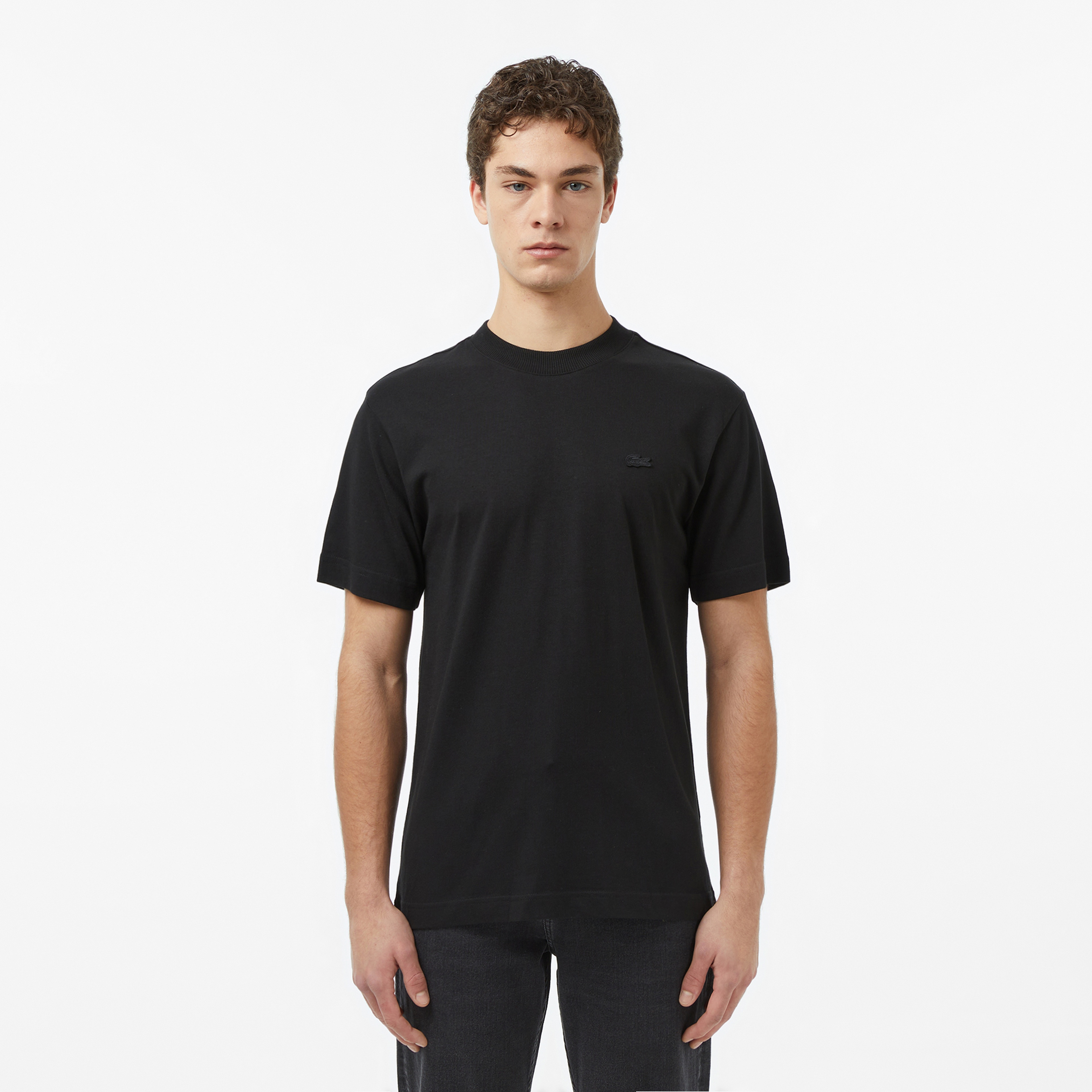 Erkek Relaxed Fit Bisiklet Yaka Siyah T-Shirt