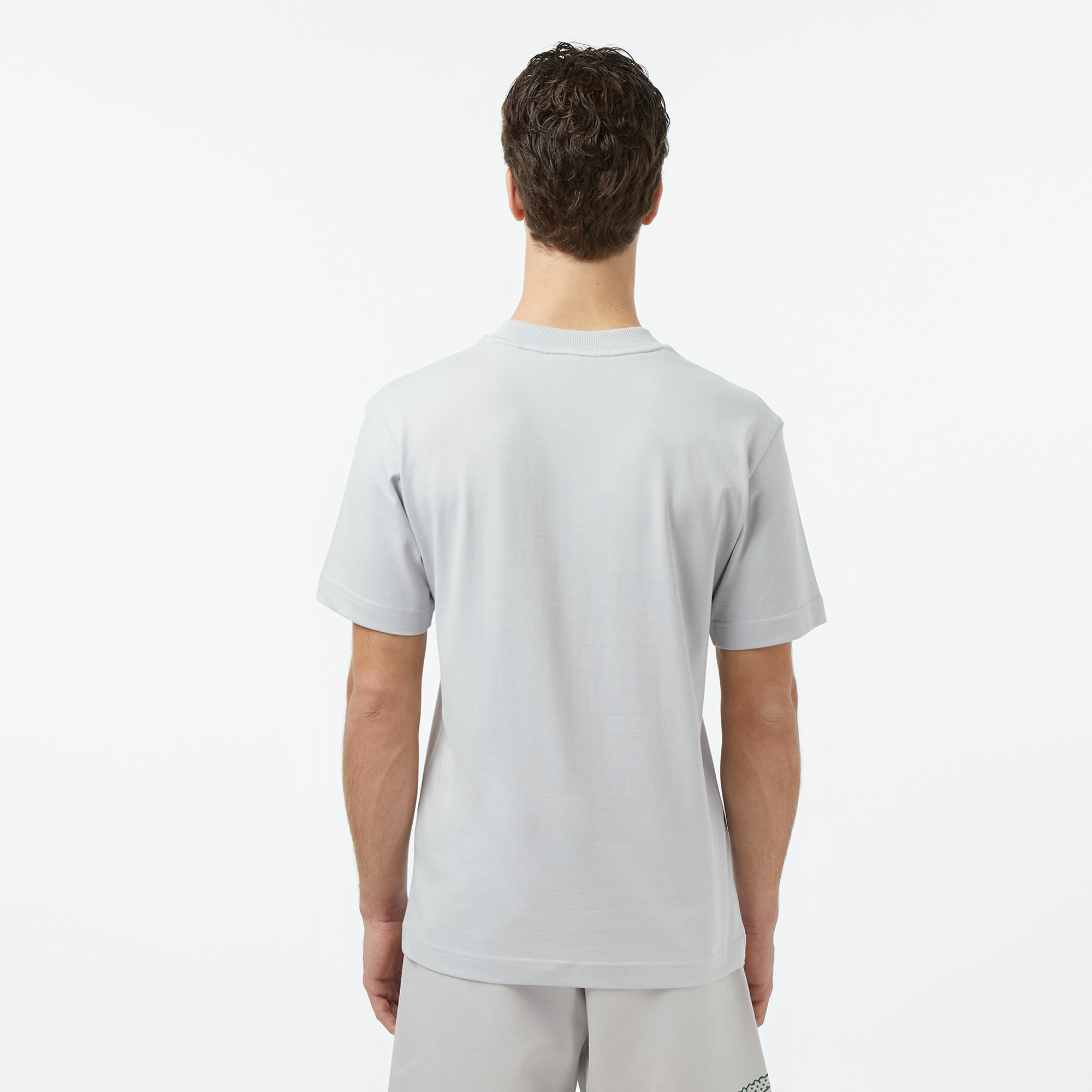 Lacoste Erkek Relaxed Fit Bisiklet Yaka Gri T-Shirt görsel 2
