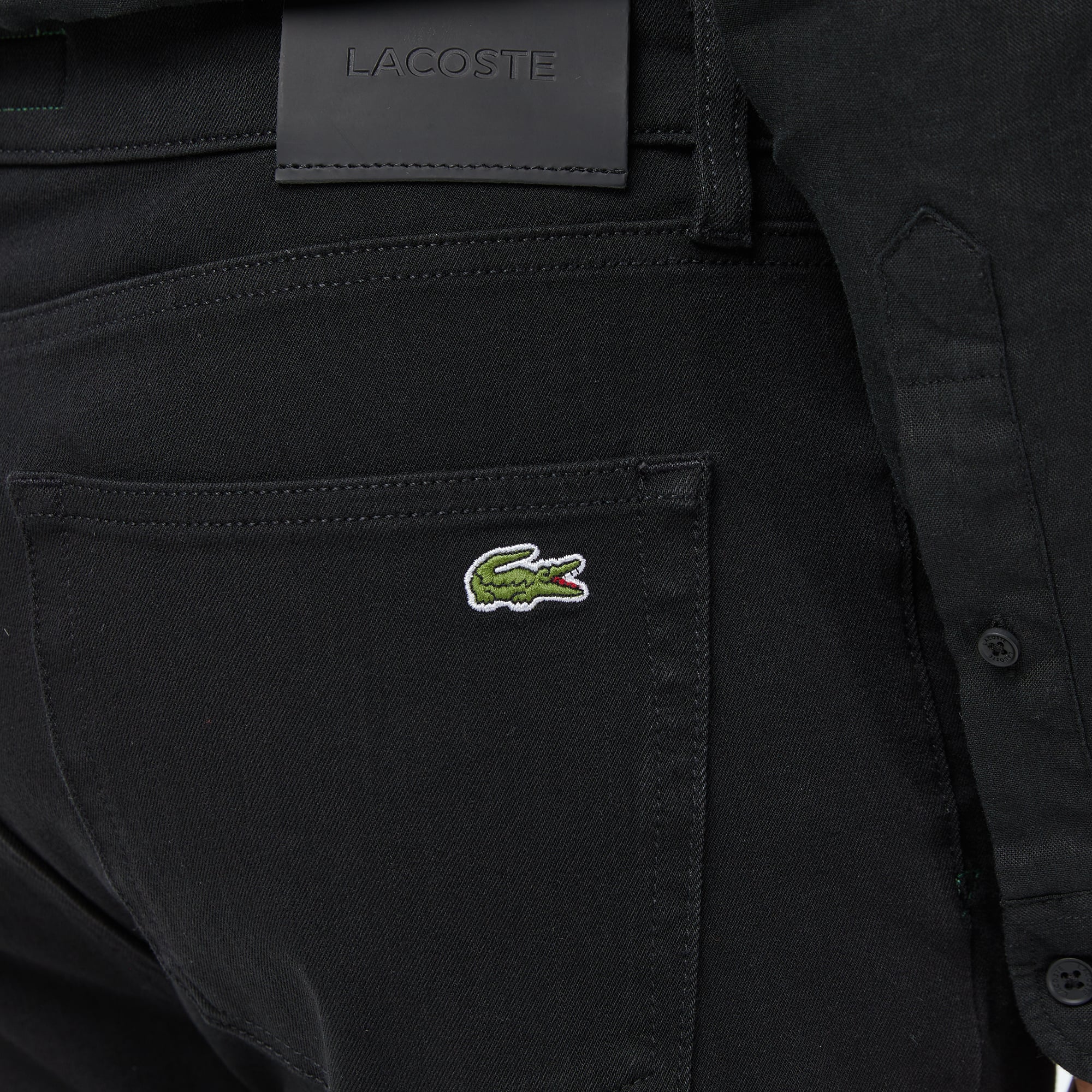 Lacoste Erkek Regular Fit Siyah Jean Pantolon görsel 8