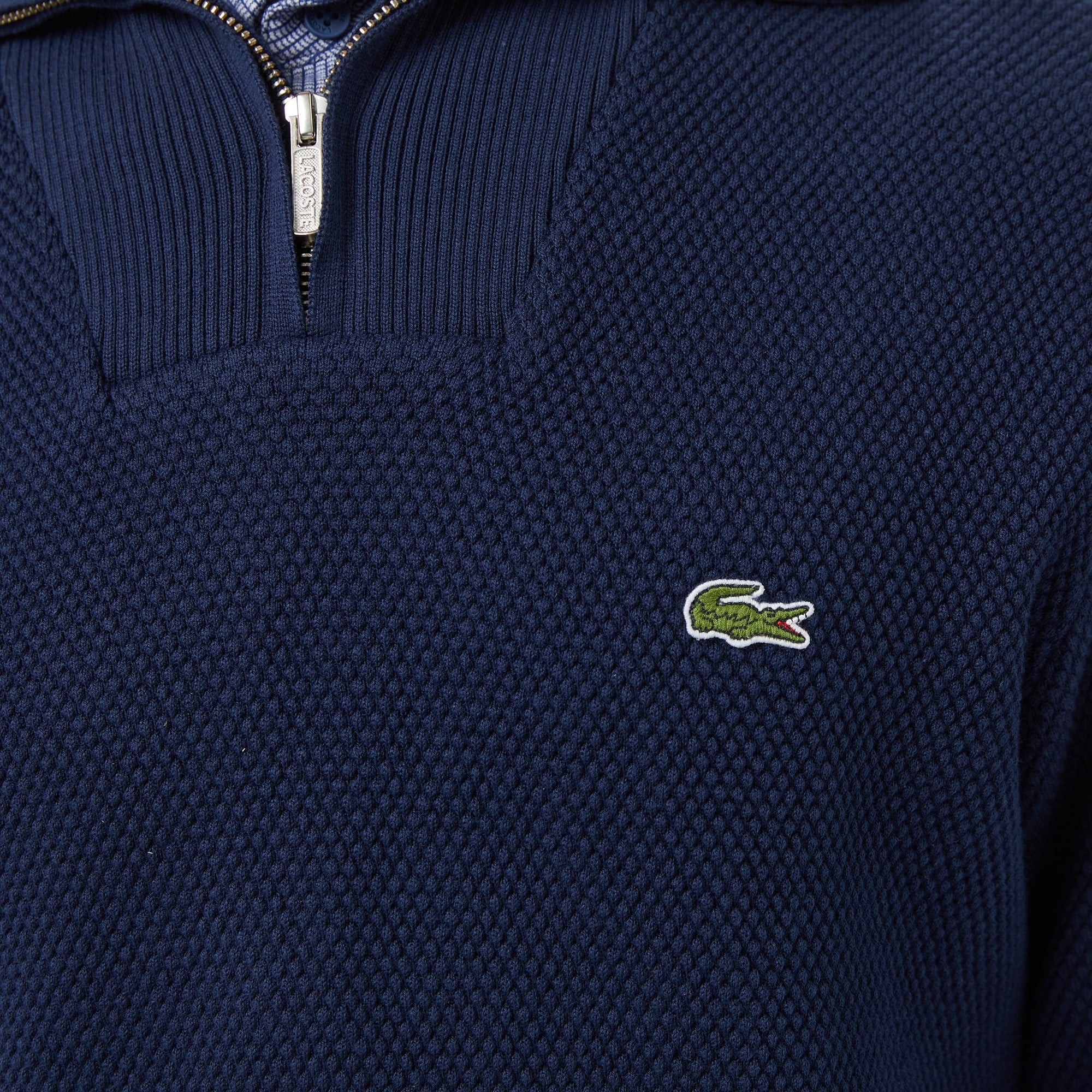 Erkek Classic Fit Yarım Fermuarlı Lacivert Kazak