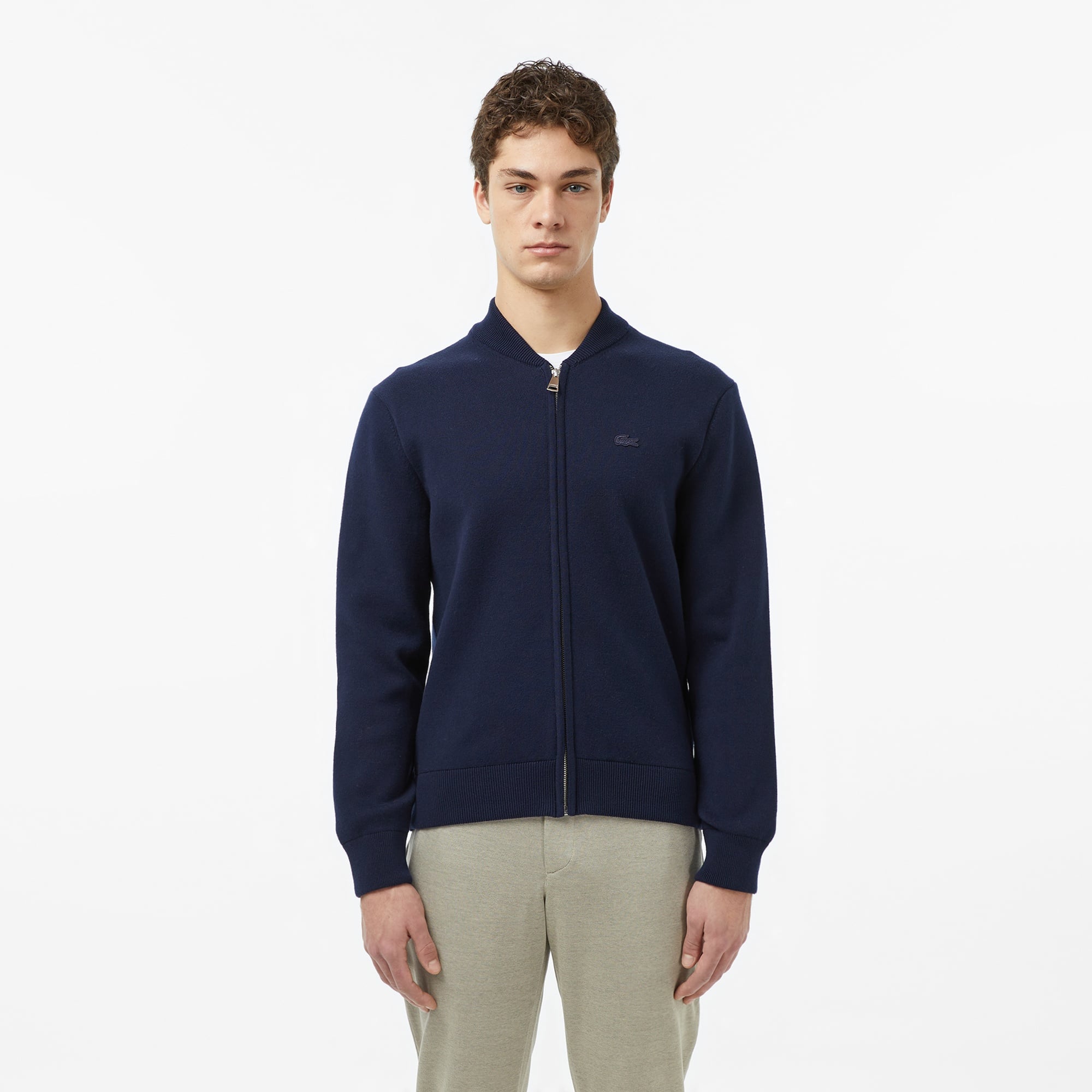 Erkek Classic Fit Fermuarlı Lacivert Hırka