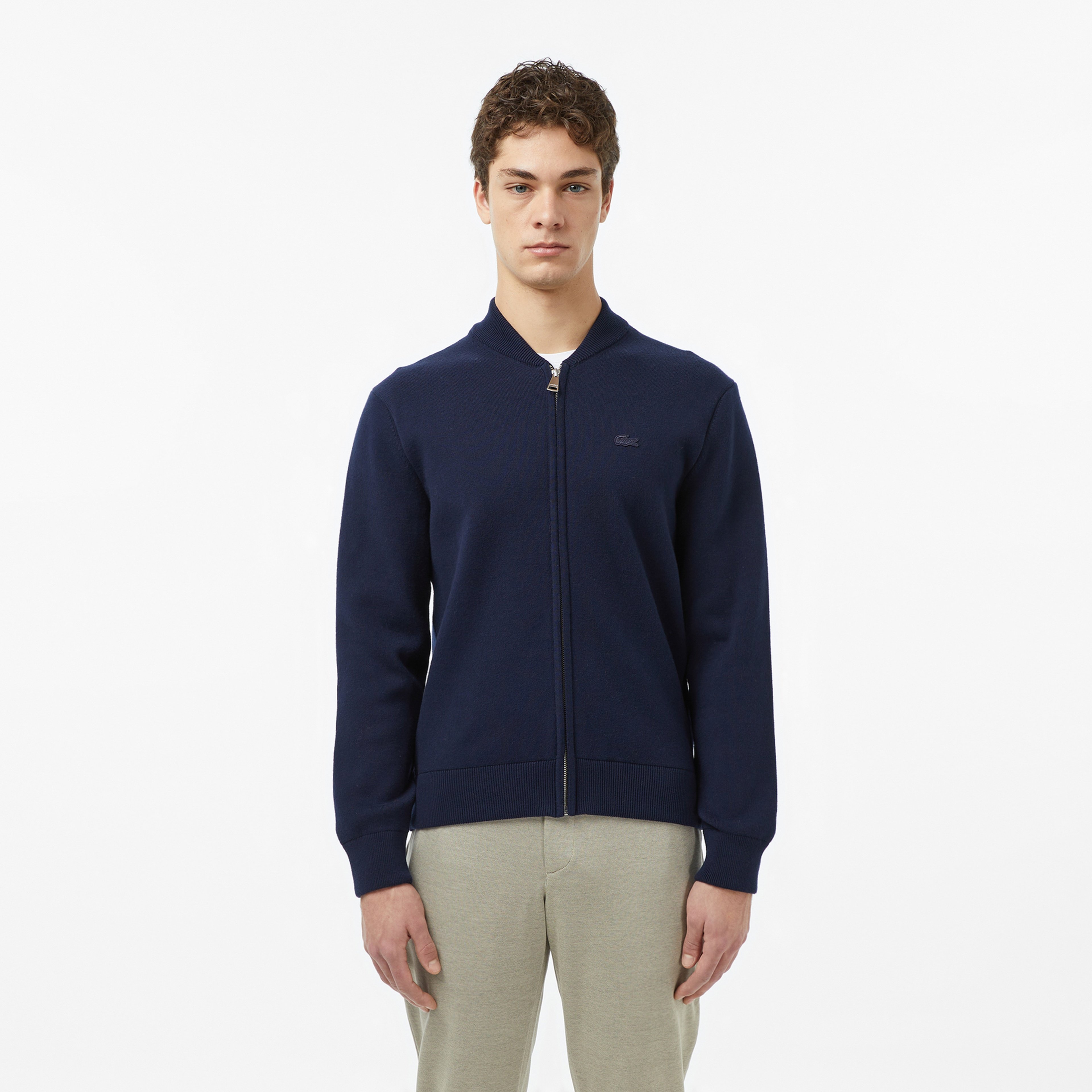 Erkek Classic Fit Fermuarlı Lacivert Hırka