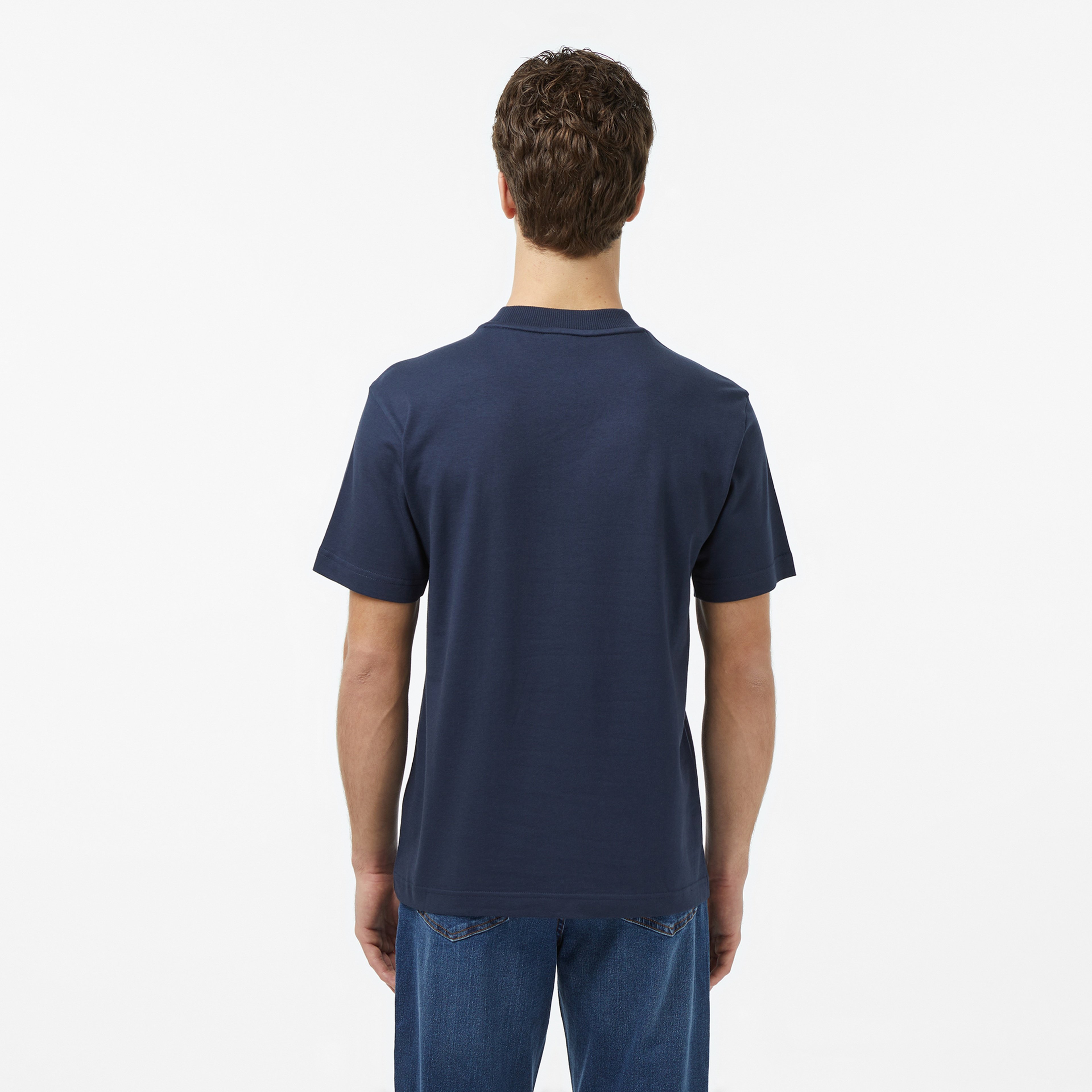Erkek Relaxed Fit Bisiklet Yaka Lacivert T-Shirt