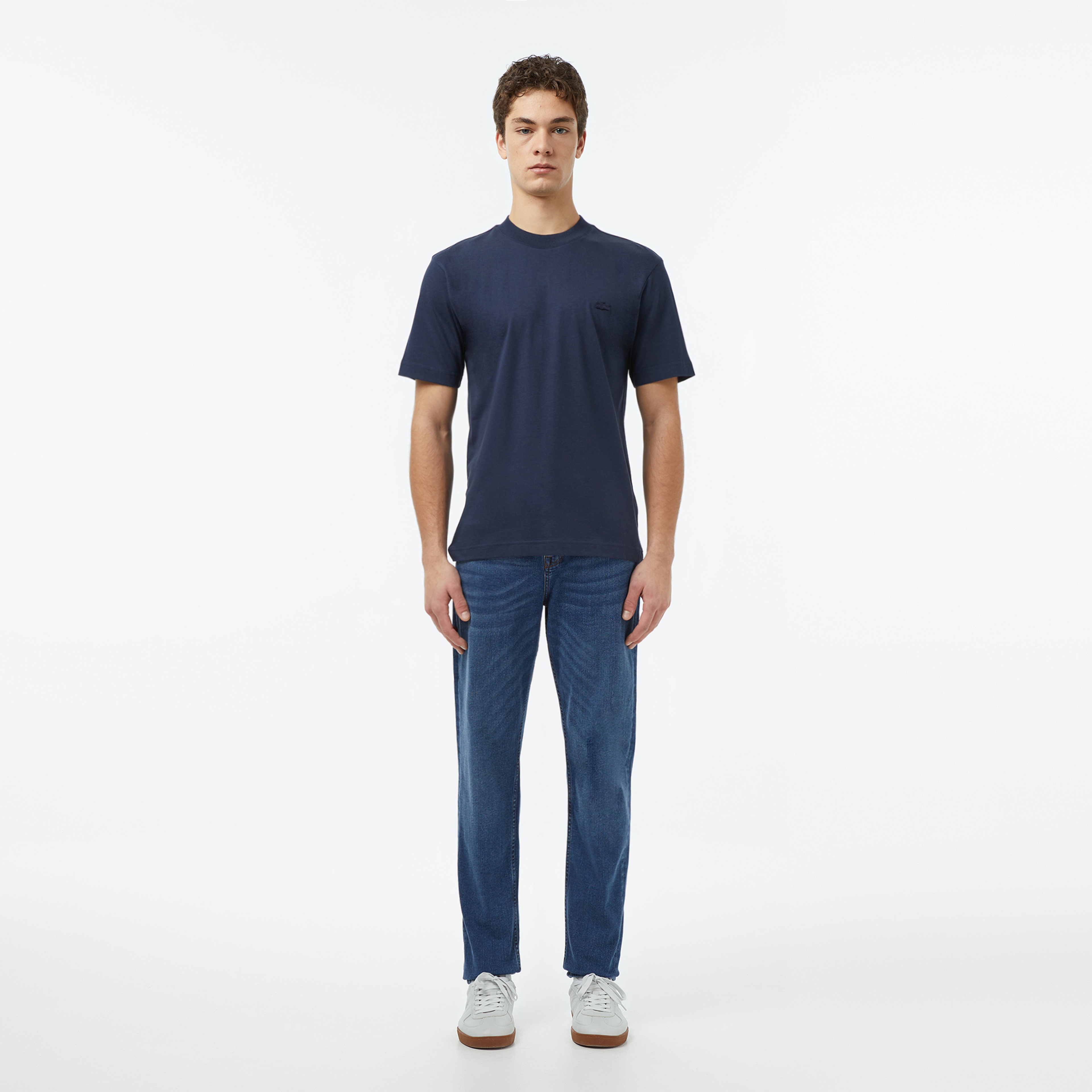 Erkek Relaxed Fit Bisiklet Yaka Lacivert T-Shirt