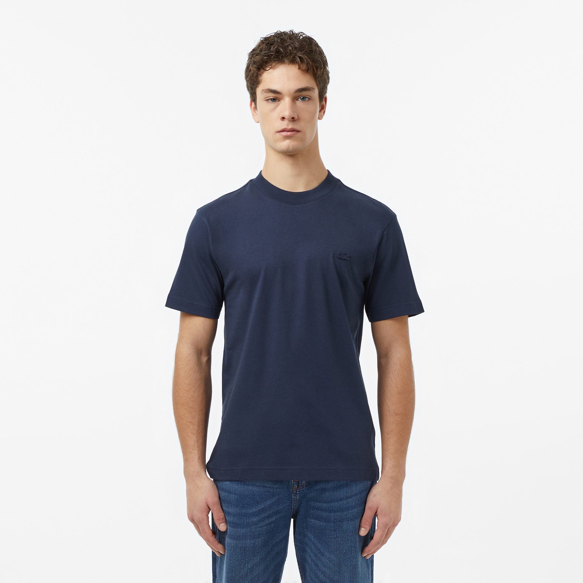Erkek Relaxed Fit Bisiklet Yaka Lacivert T-Shirt