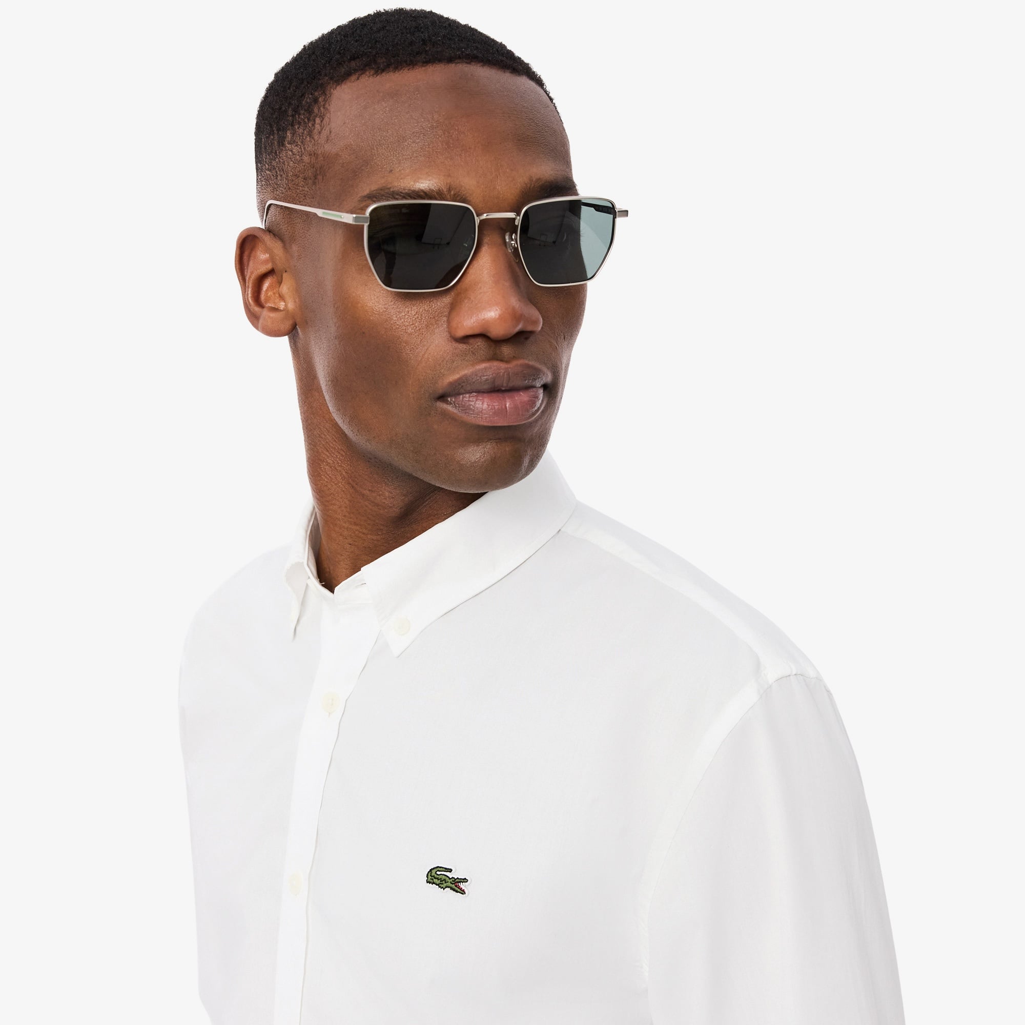 Erkek Regular Fit Düğmeli Yaka Beyaz Gömlek