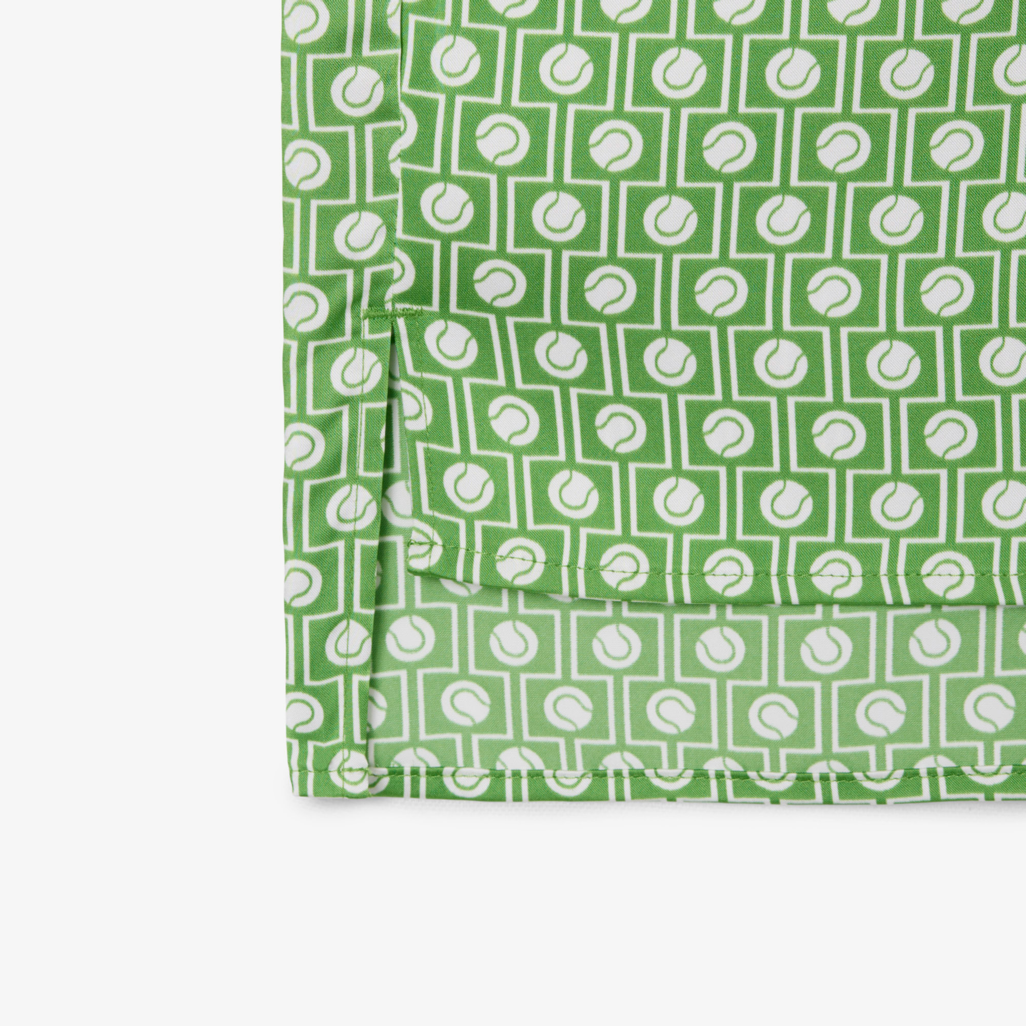 Lacoste Kadın Regular Fit Desenli Yeşil Gömlek görsel 8