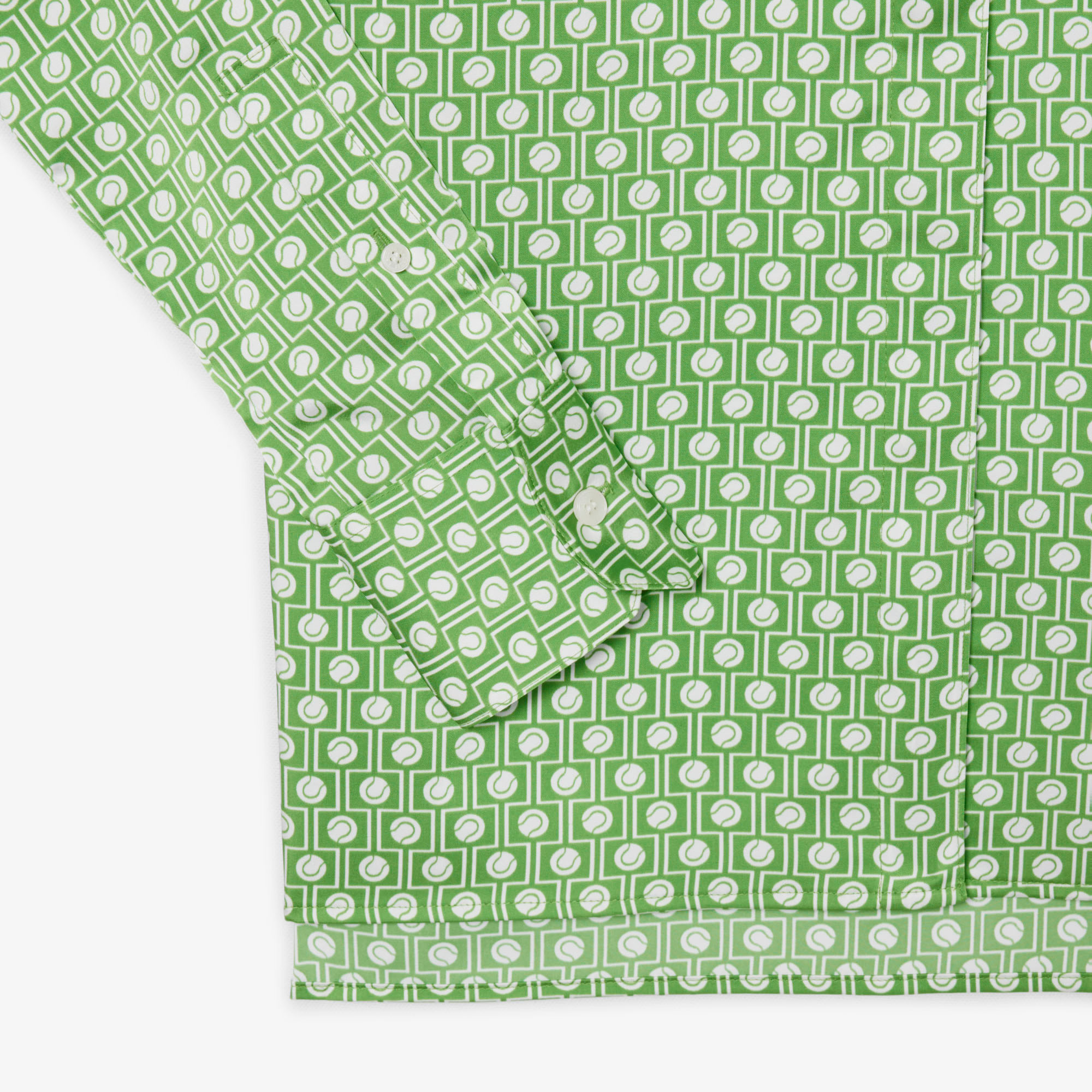 Lacoste Kadın Regular Fit Desenli Yeşil Gömlek görsel 7
