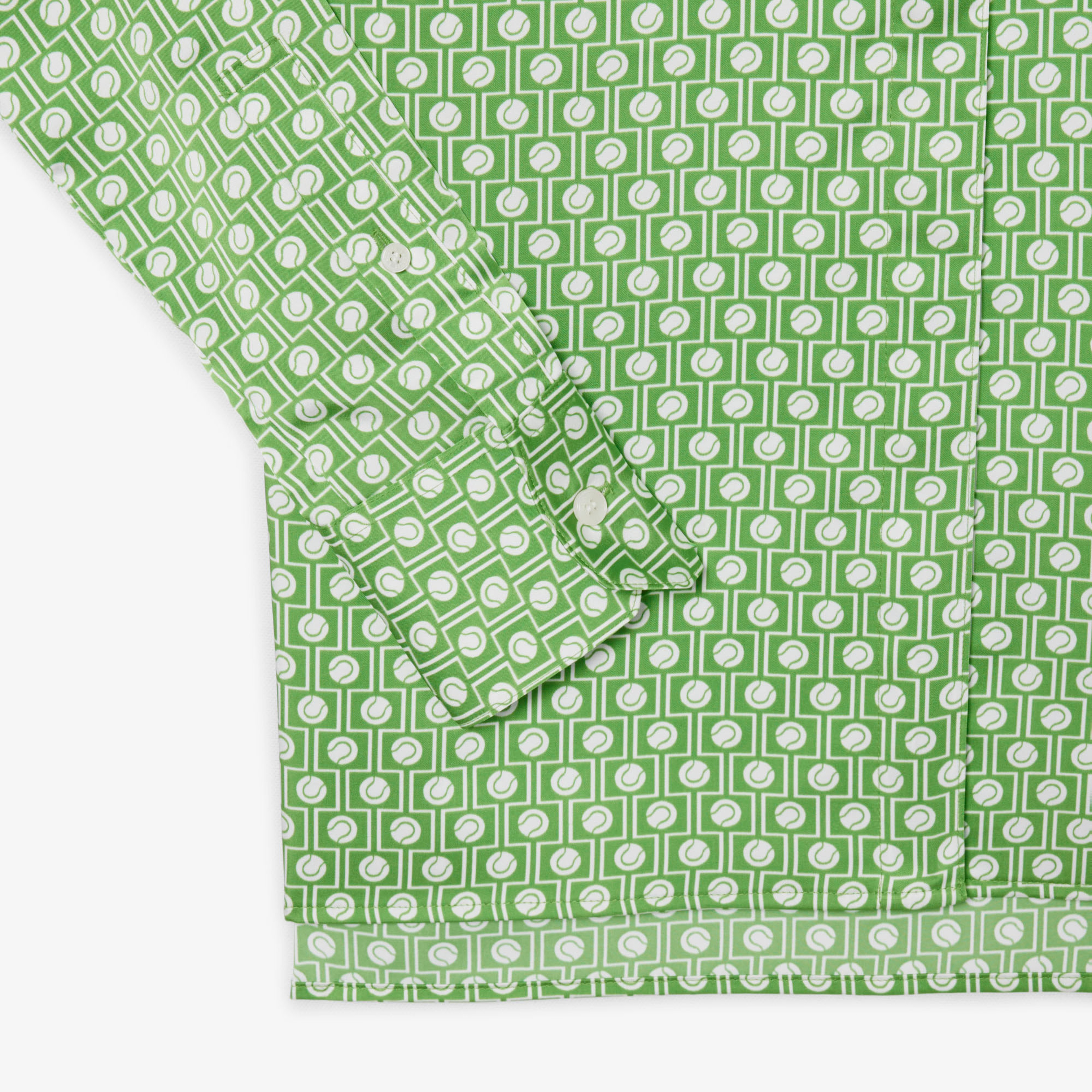 Kadın Regular Fit Desenli Yeşil Gömlek