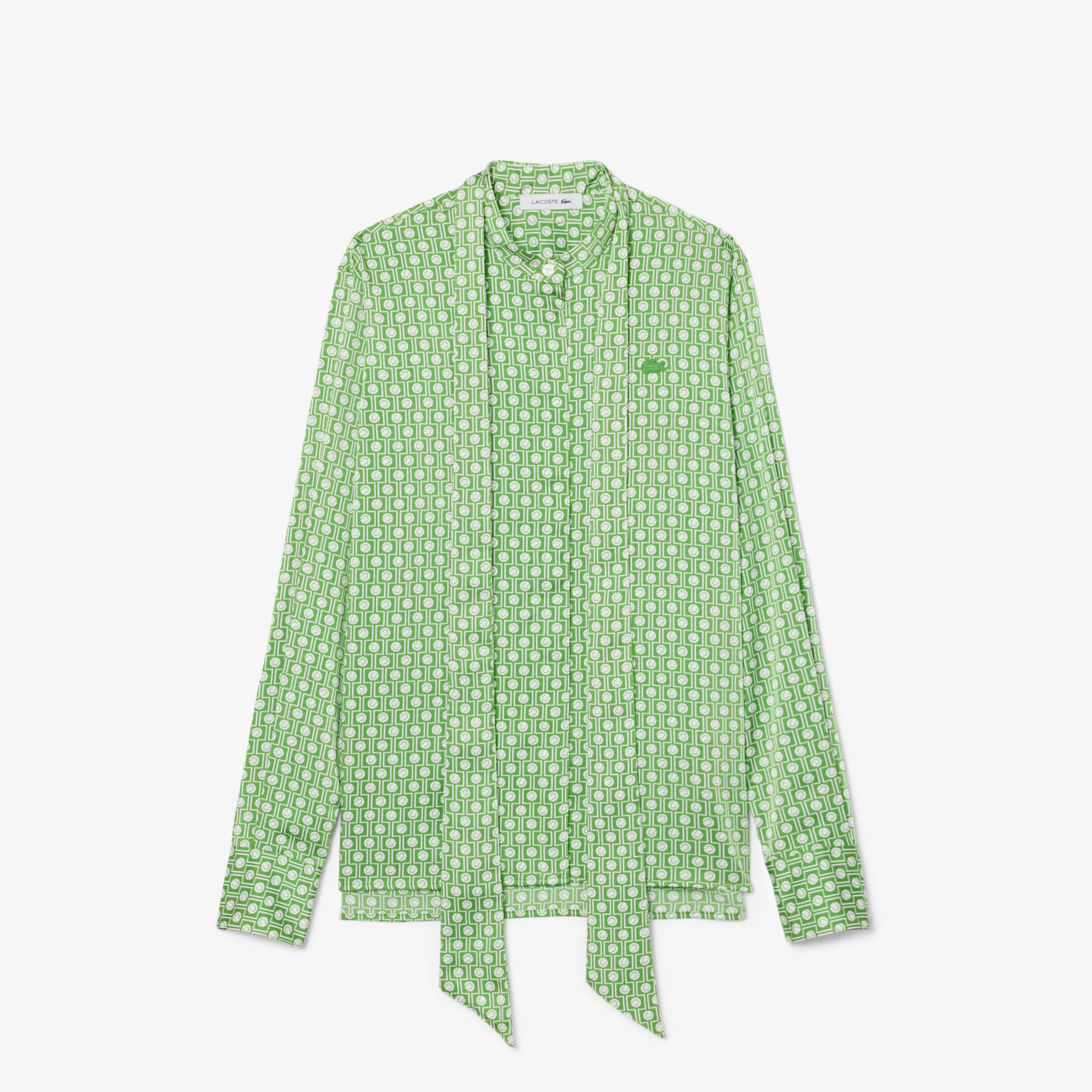 Kadın Regular Fit Desenli Yeşil Gömlek