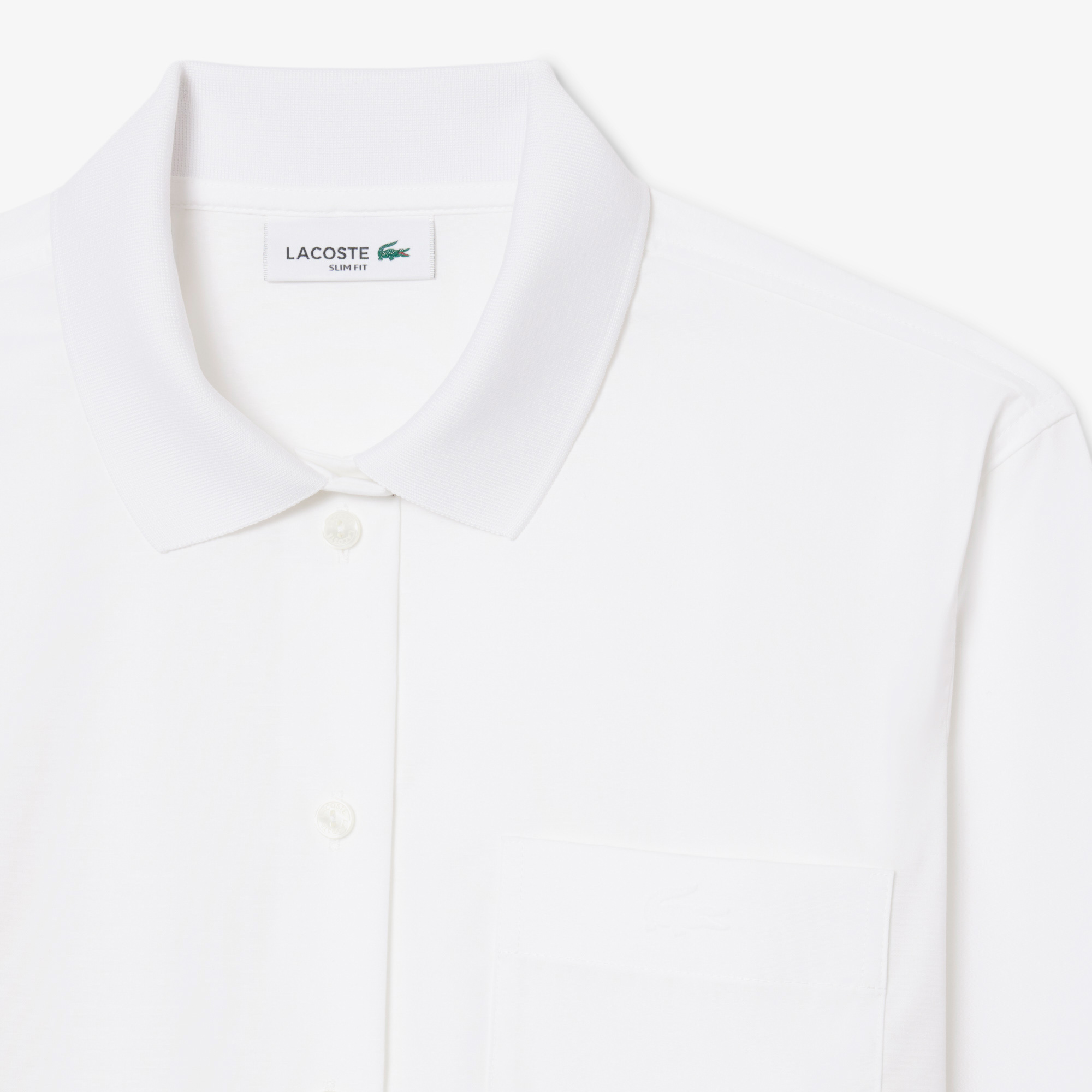 Lacoste Kadın Slim Fit Beyaz Gömlek görsel 6