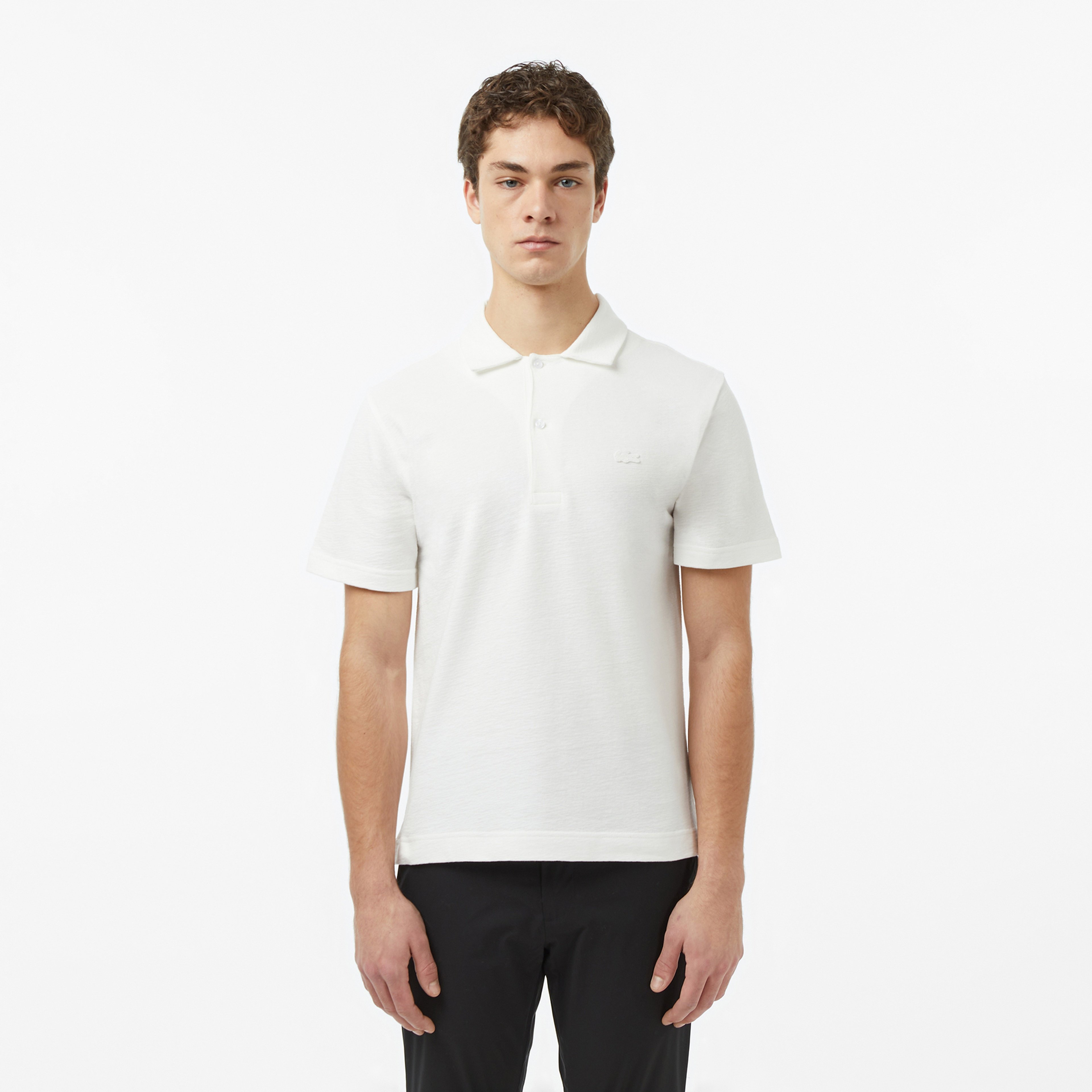 Erkek Classic Fit Beyaz Polo