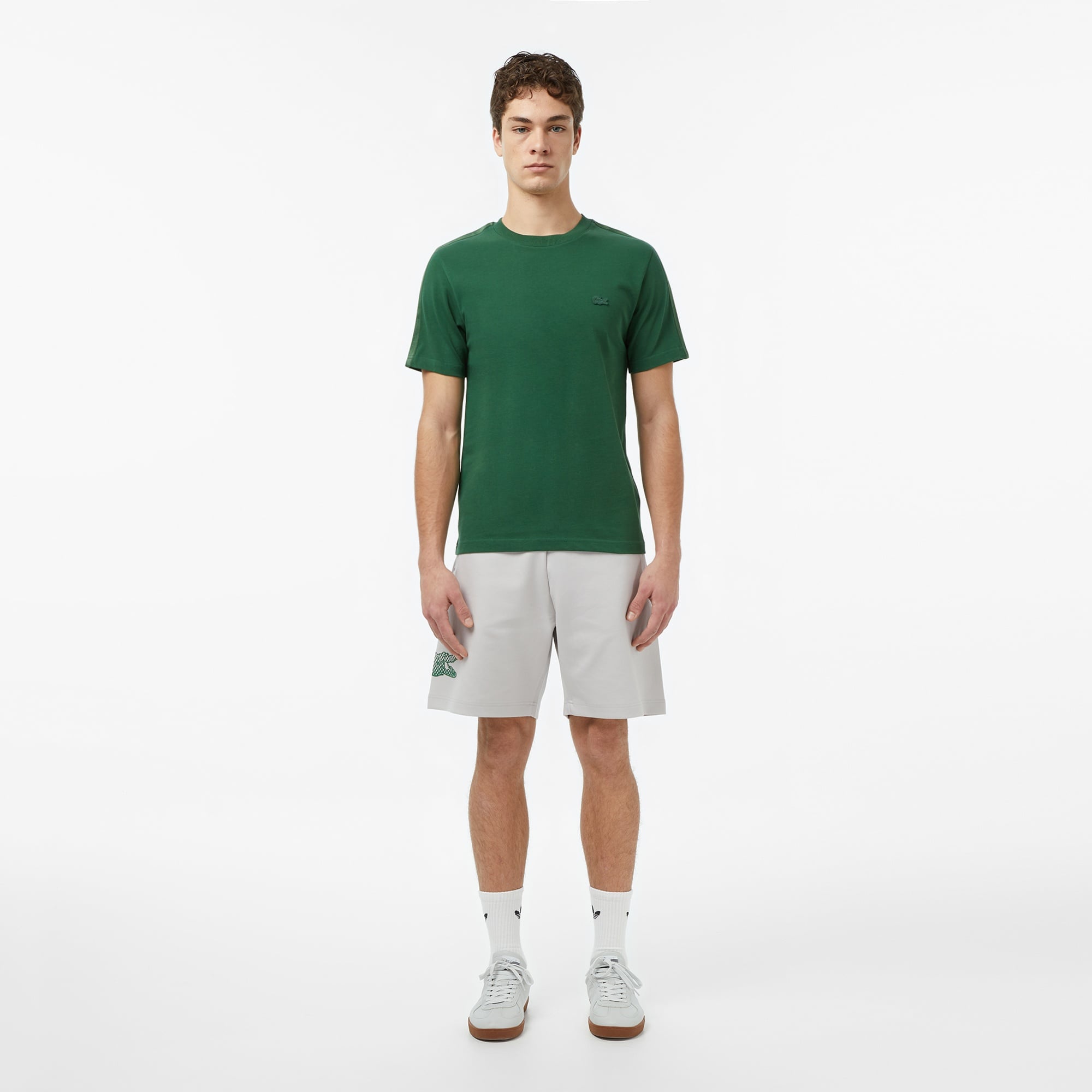 Erkek Regular Fit Bisiklet Yaka Koyu Yeşil T-Shirt