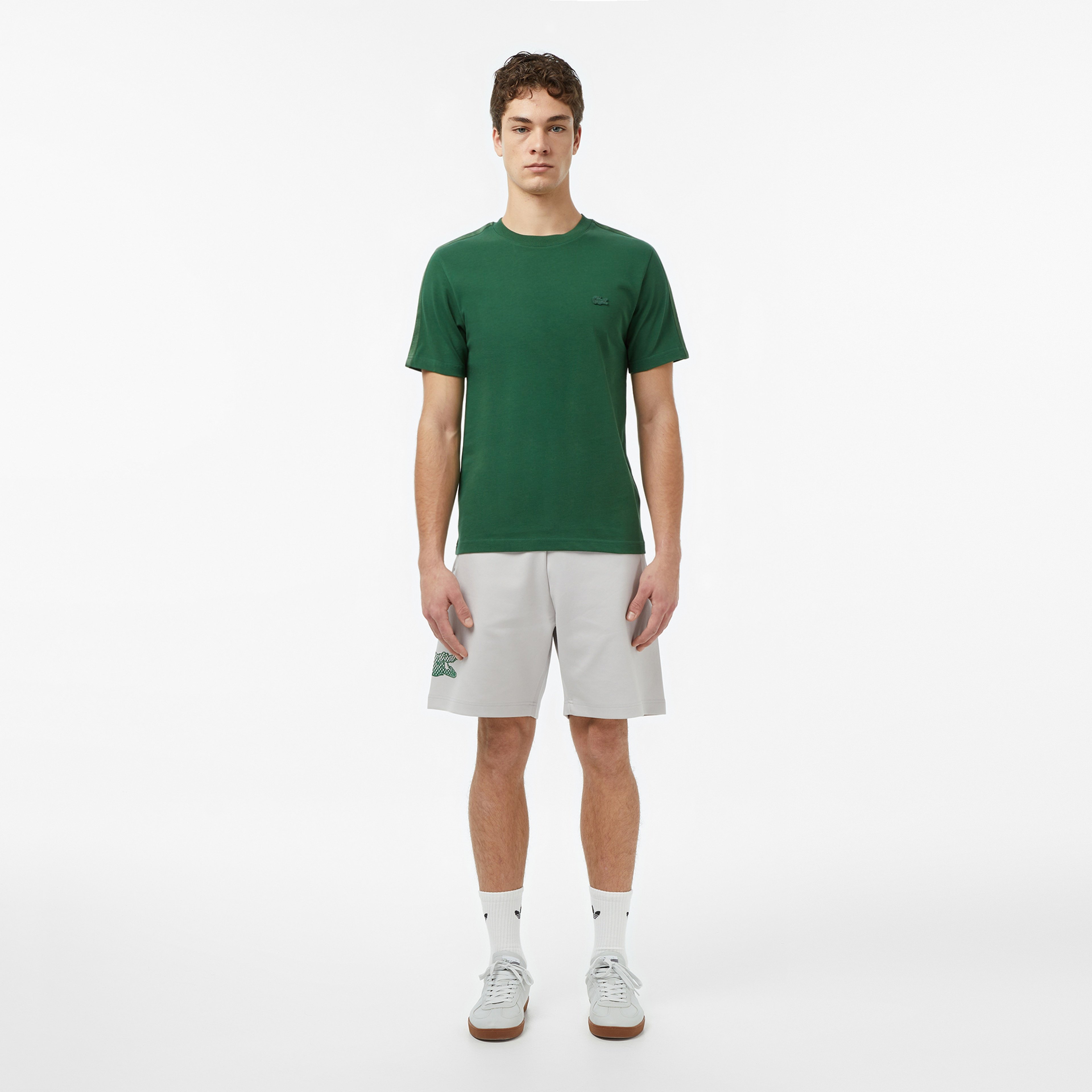 Erkek Regular Fit Bisiklet Yaka Koyu Yeşil T-Shirt