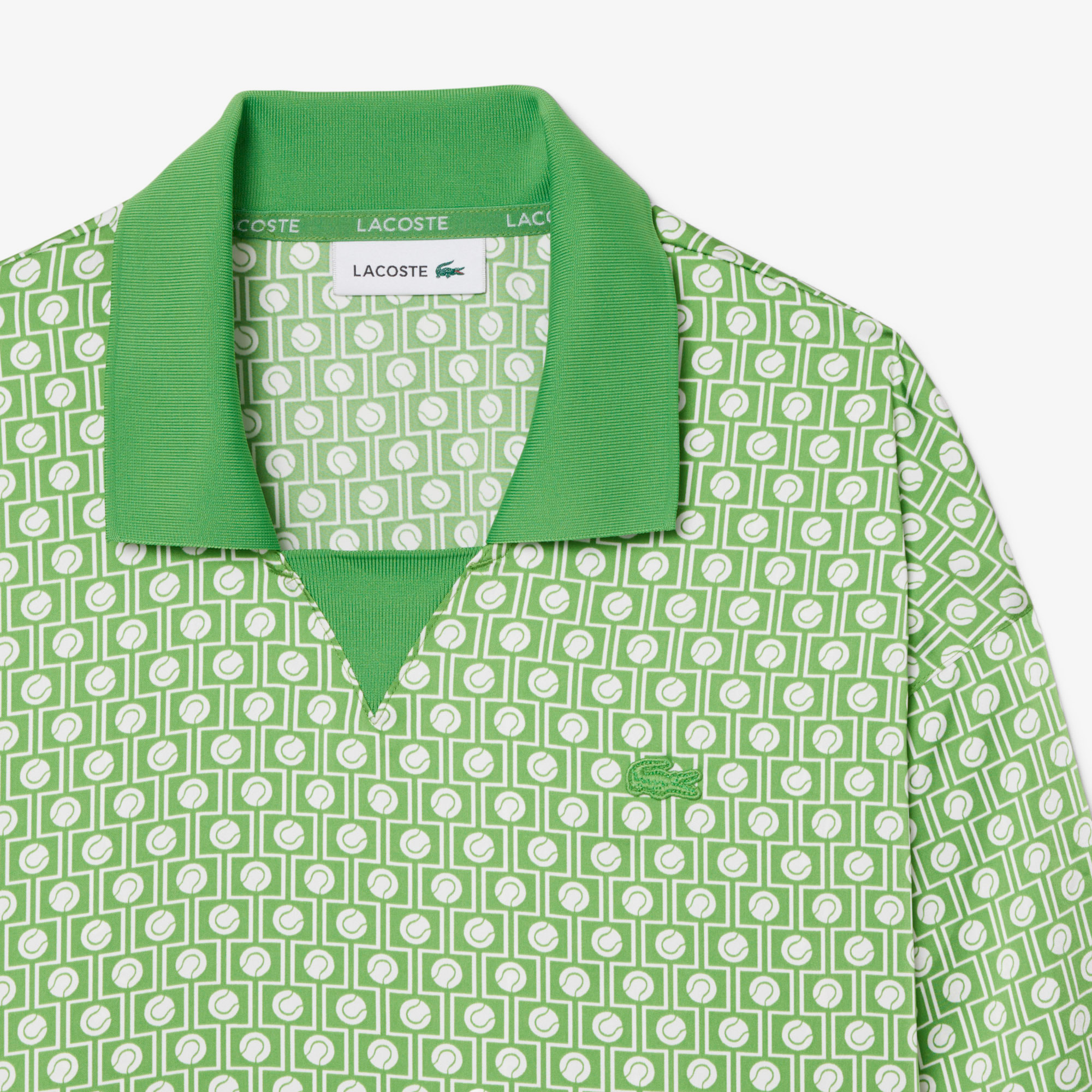 Lacoste Kadın Regular Fit Uzun Kollu Polo Yaka Yeşil Elbise görsel 6