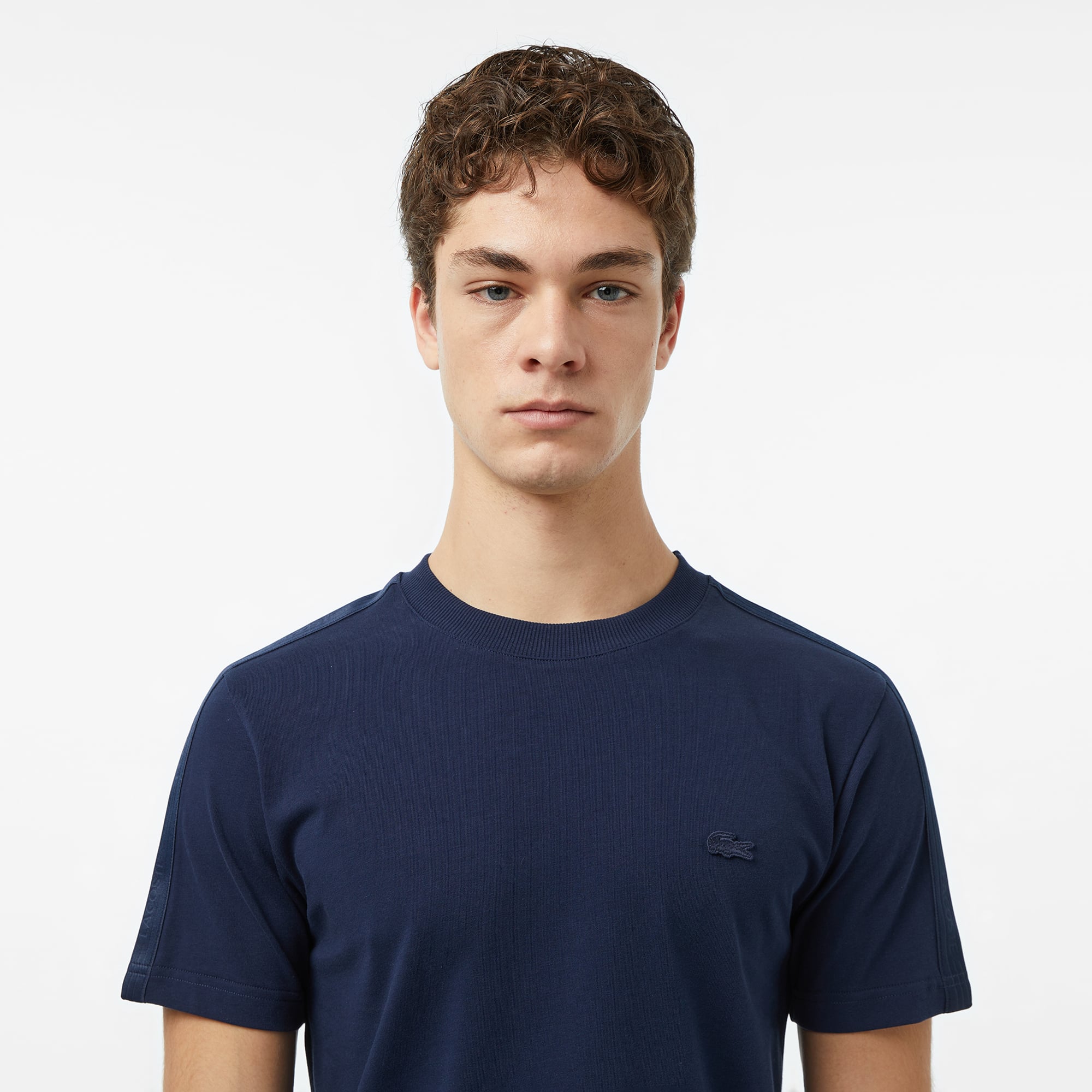 Lacoste Erkek Regular Fit Bisiklet Yaka Lacivert T-Shirt görsel 6