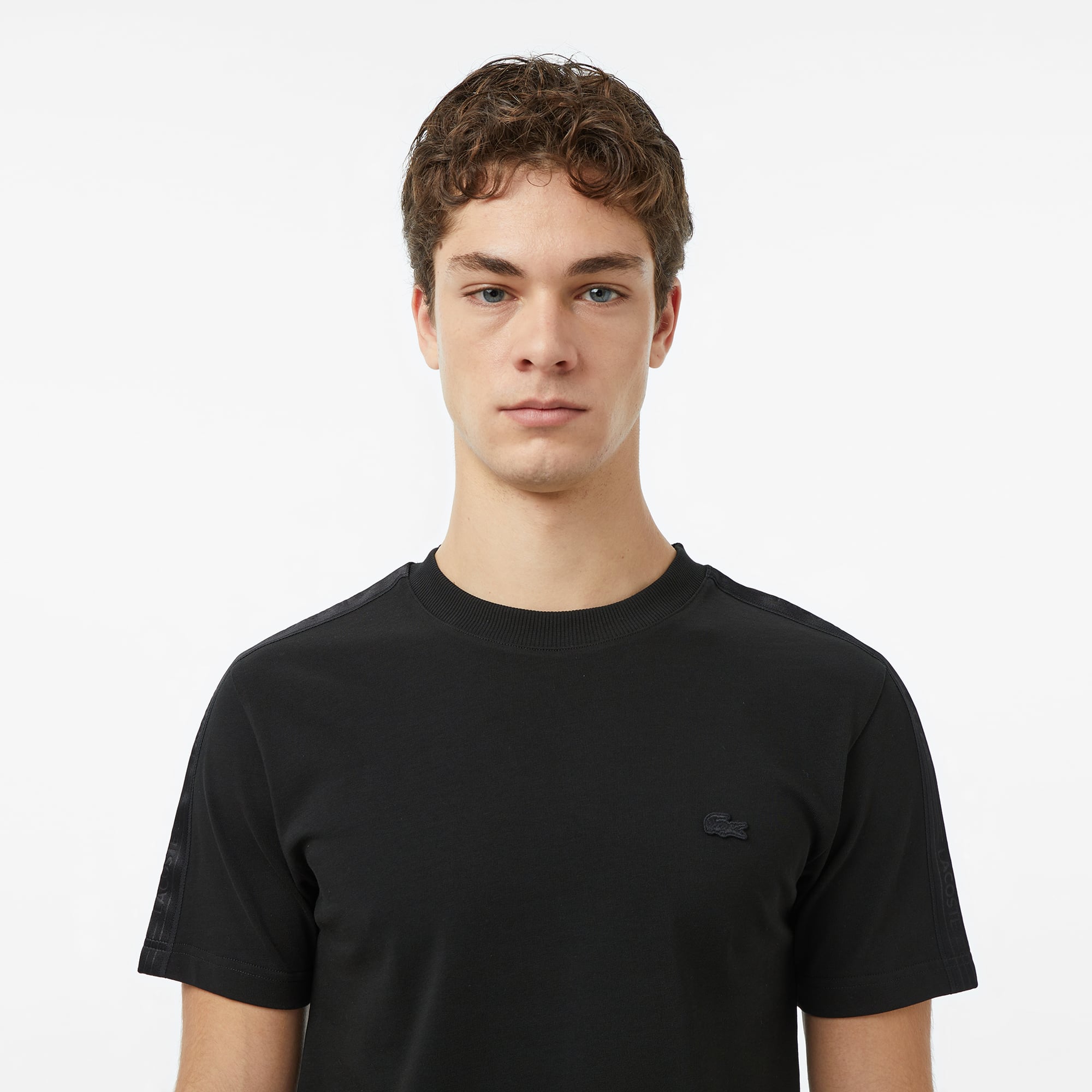 Lacoste Erkek Regular Fit Bisiklet Yaka Siyah T-Shirt görsel 6
