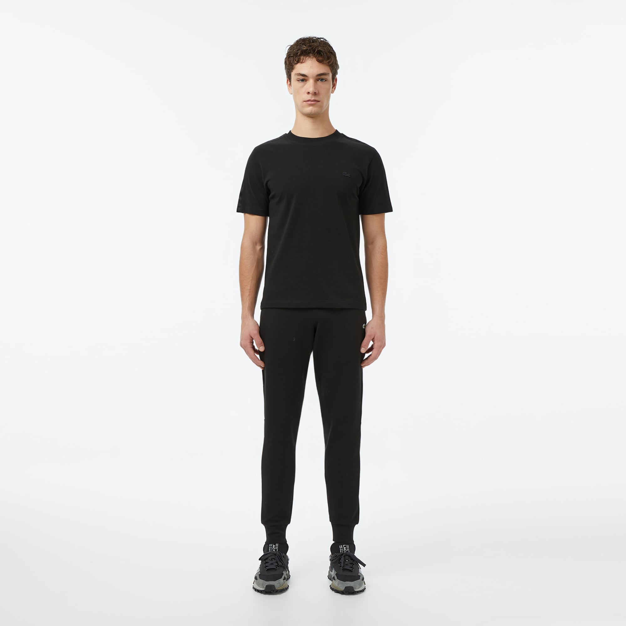 Lacoste Erkek Regular Fit Bisiklet Yaka Siyah T-Shirt görsel 5