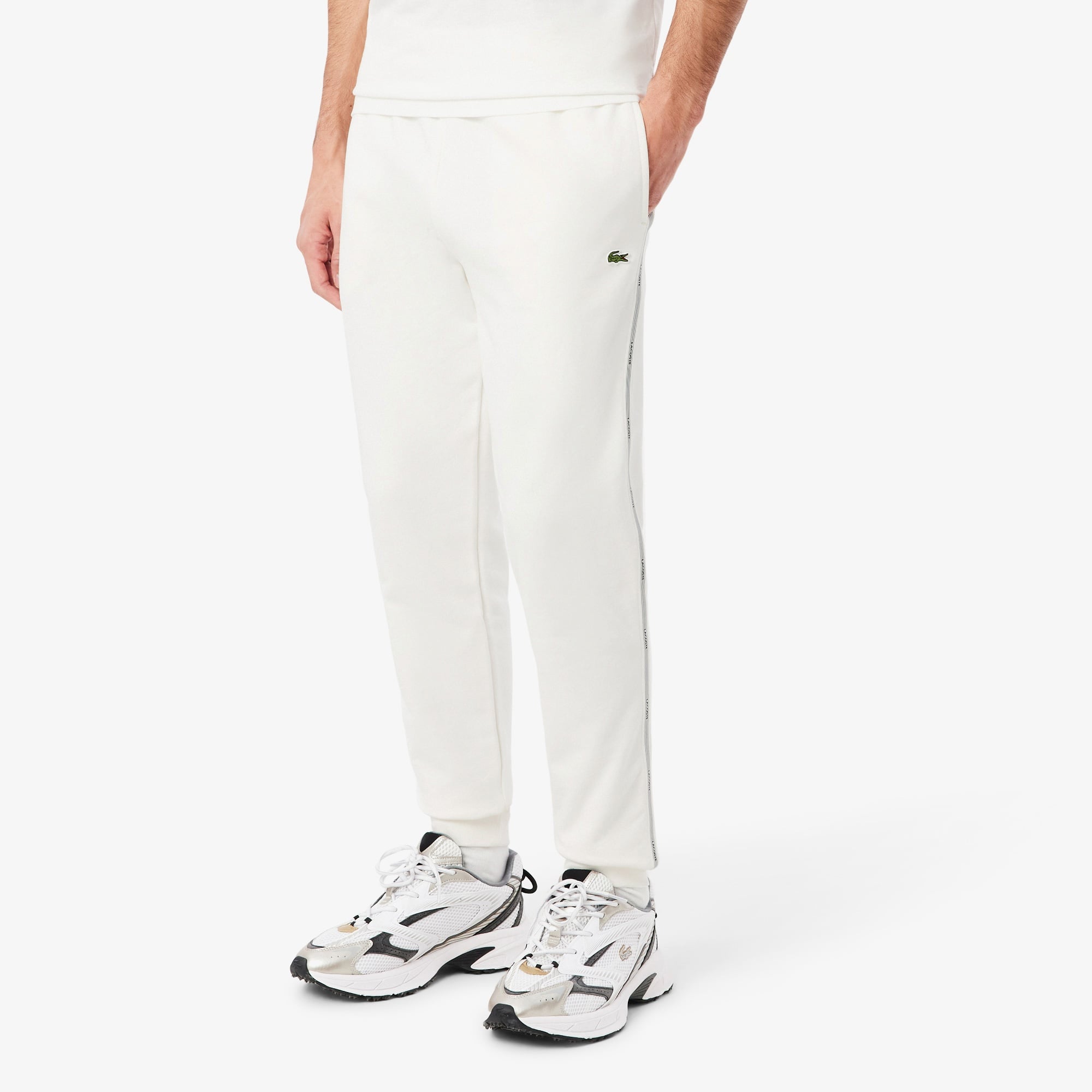 Erkek Tapered Fit Beyaz Eşofman Altı