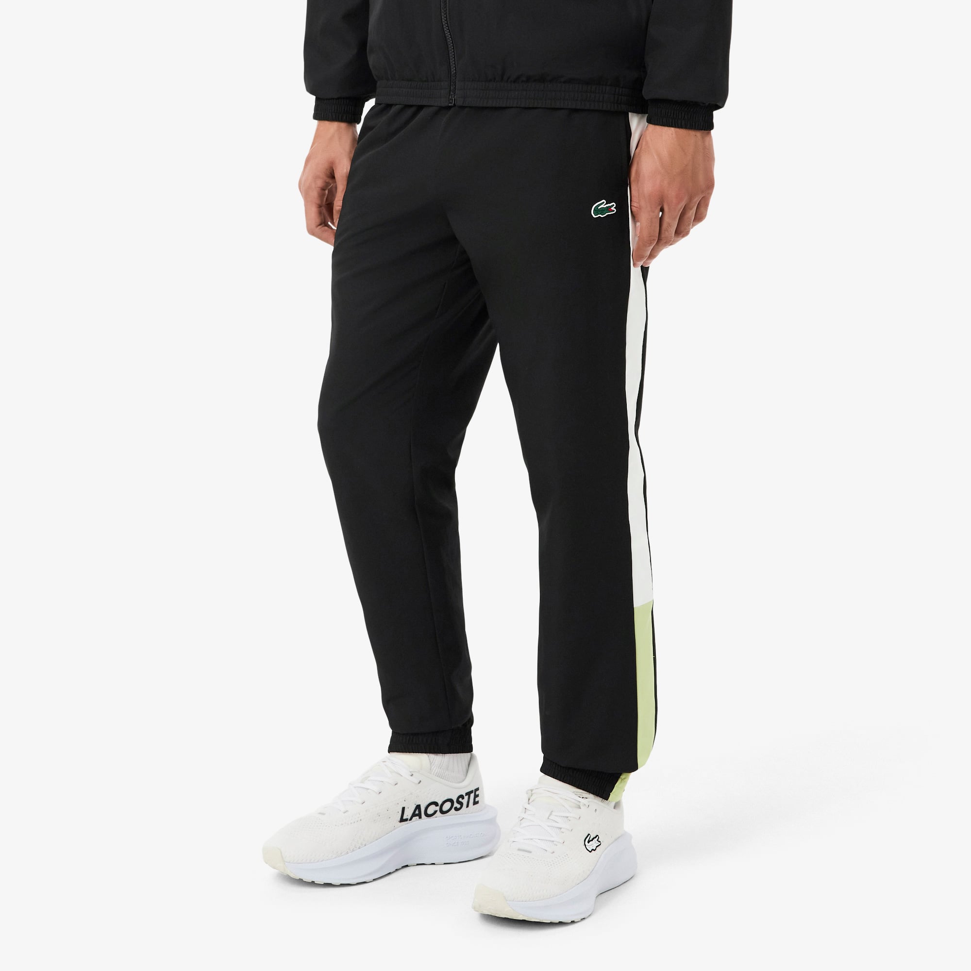 Lacoste Erkek Regular Fit Kapüşonlu Renk Bloklu Siyah Eşofman Takımı görsel 5