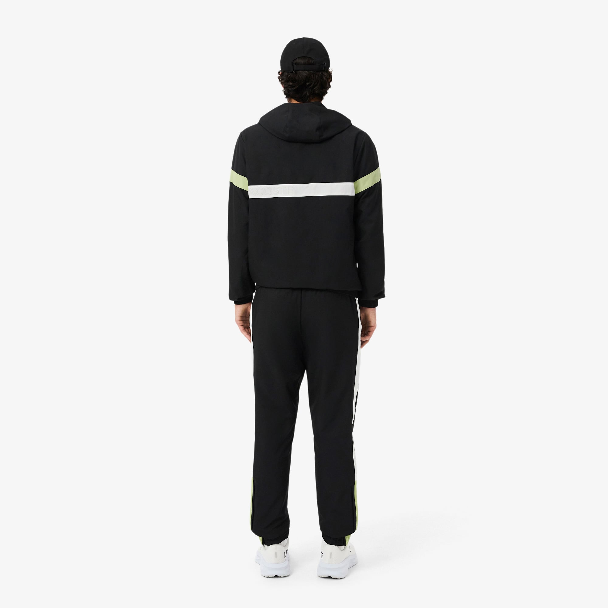 Lacoste Erkek Regular Fit Kapüşonlu Renk Bloklu Siyah Eşofman Takımı görsel 3