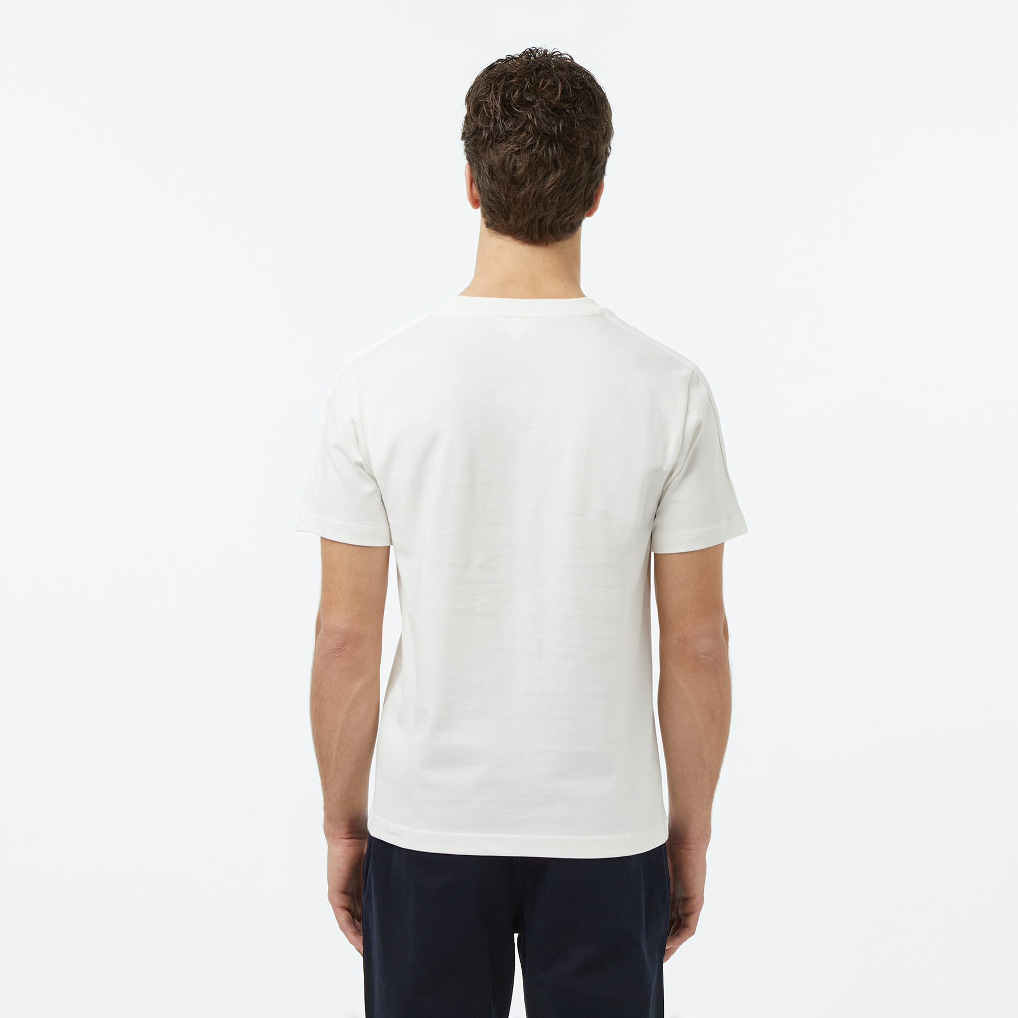 Lacoste Erkek Regular Fit Bisiklet Yaka Krem T-Shirt görsel 2