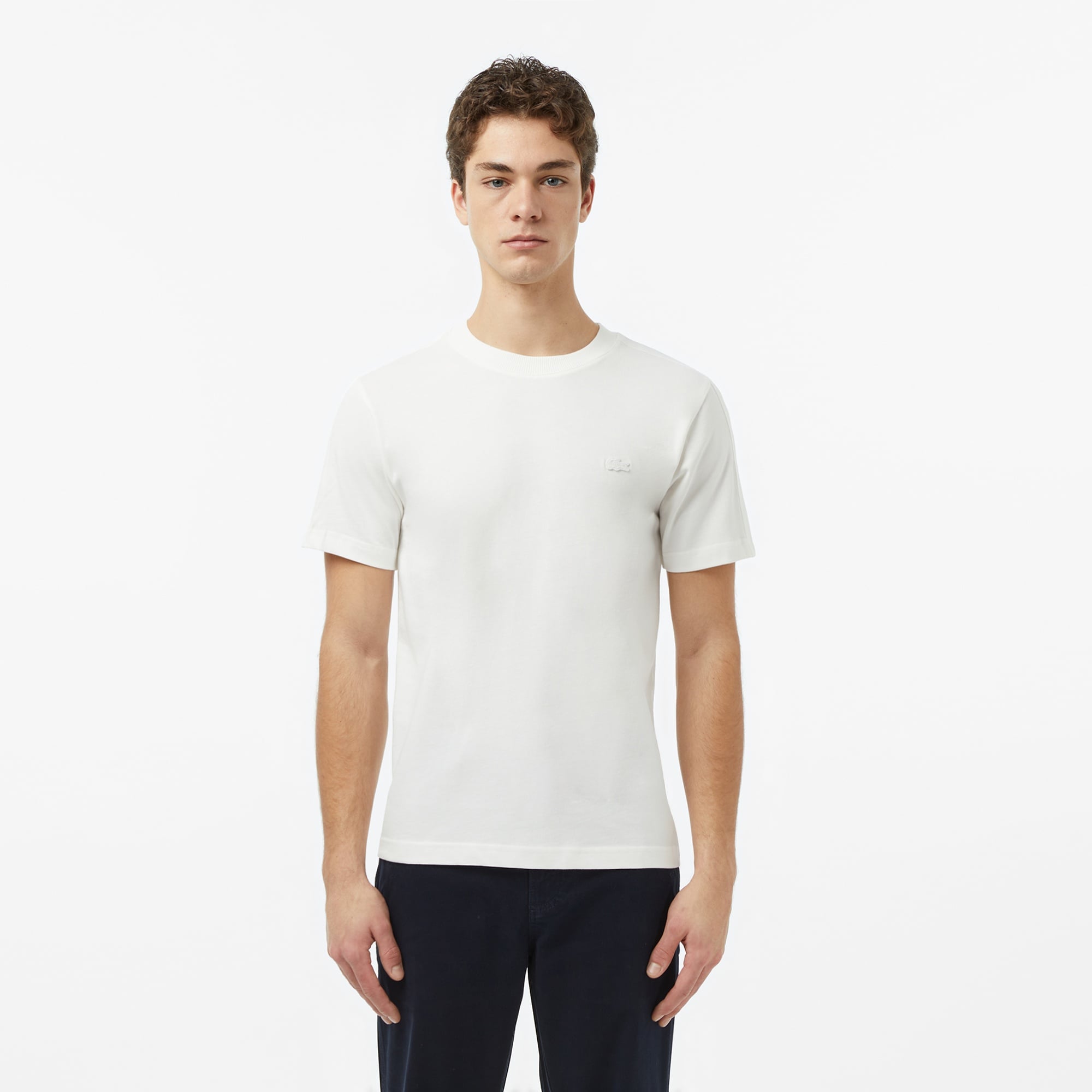 Erkek Regular Fit Bisiklet Yaka Krem T-Shirt