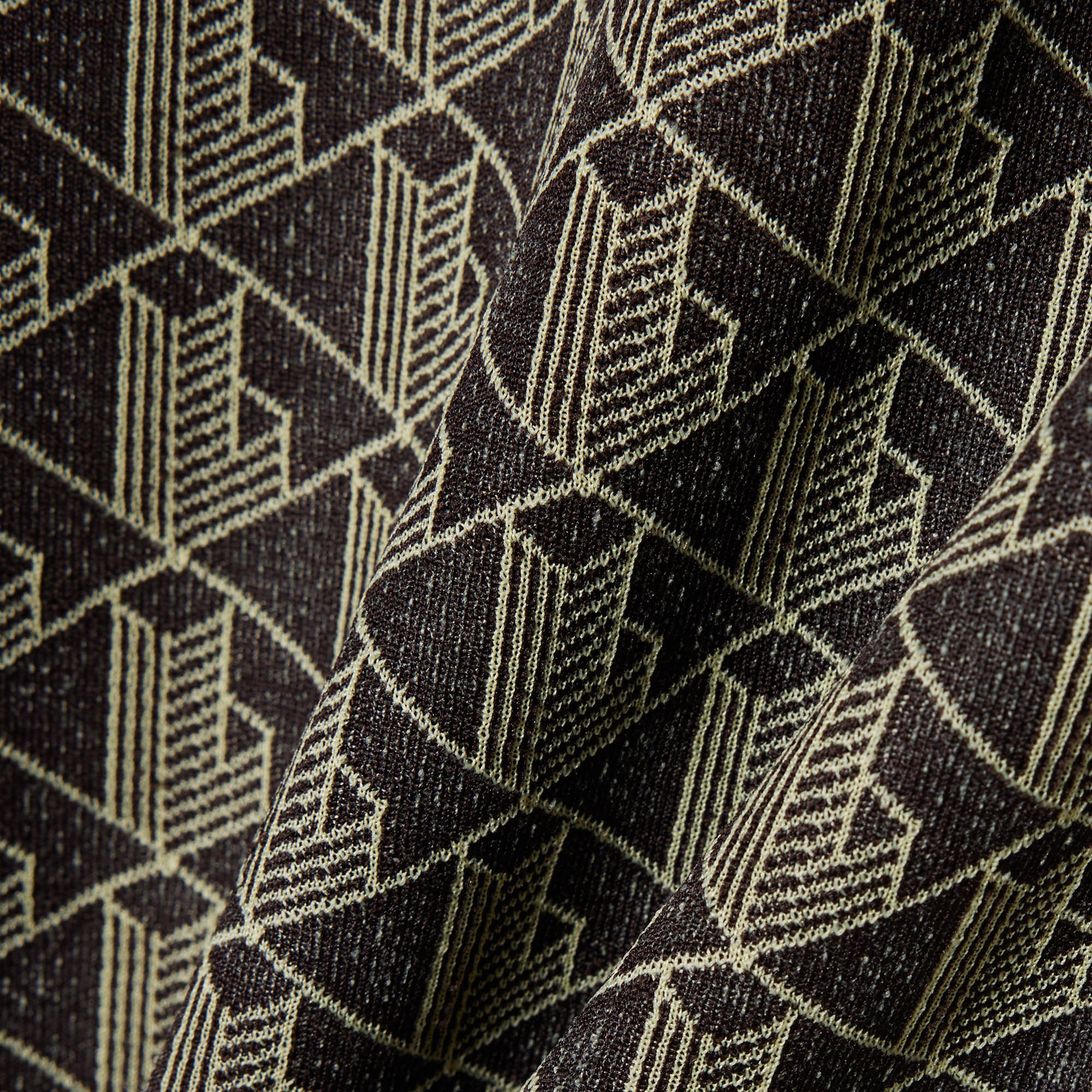 Kadın Slim Fit Bisiklet Yaka Monogram Kahverengi T-Shirt