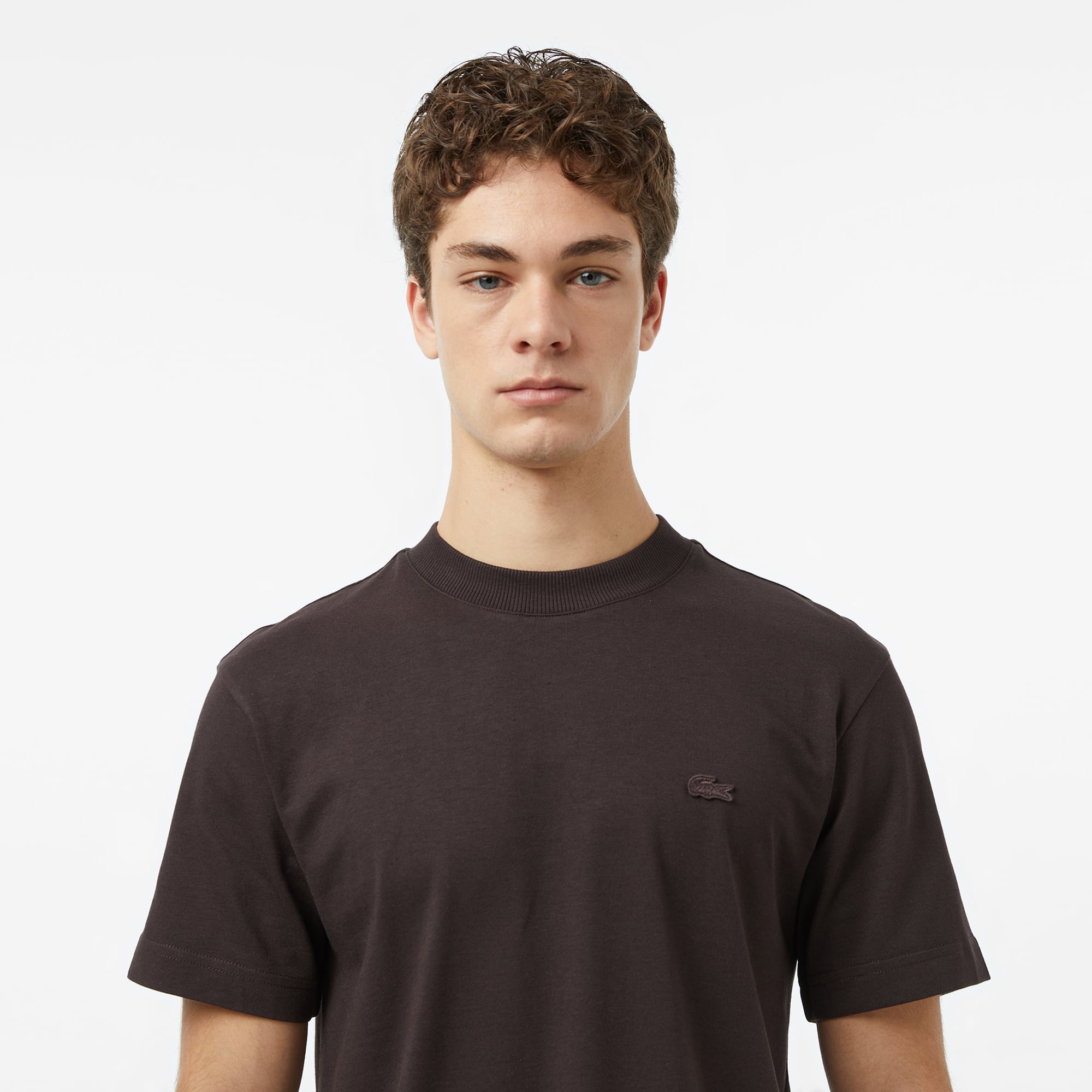Lacoste Erkek Relaxed Fit Bisiklet Yaka Kahverengi T-Shirt görsel 6
