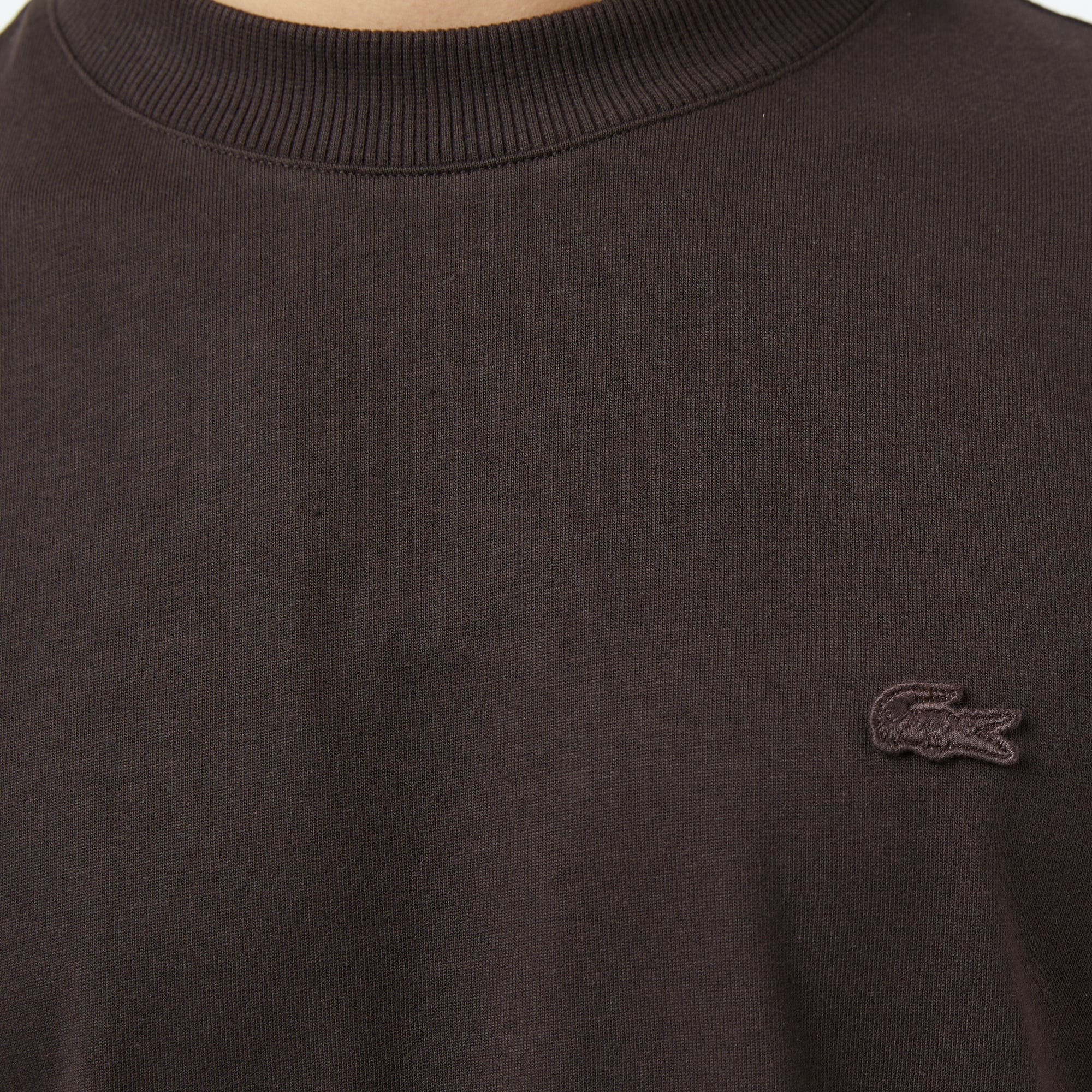 Lacoste Erkek Relaxed Fit Bisiklet Yaka Kahverengi T-Shirt görsel 7