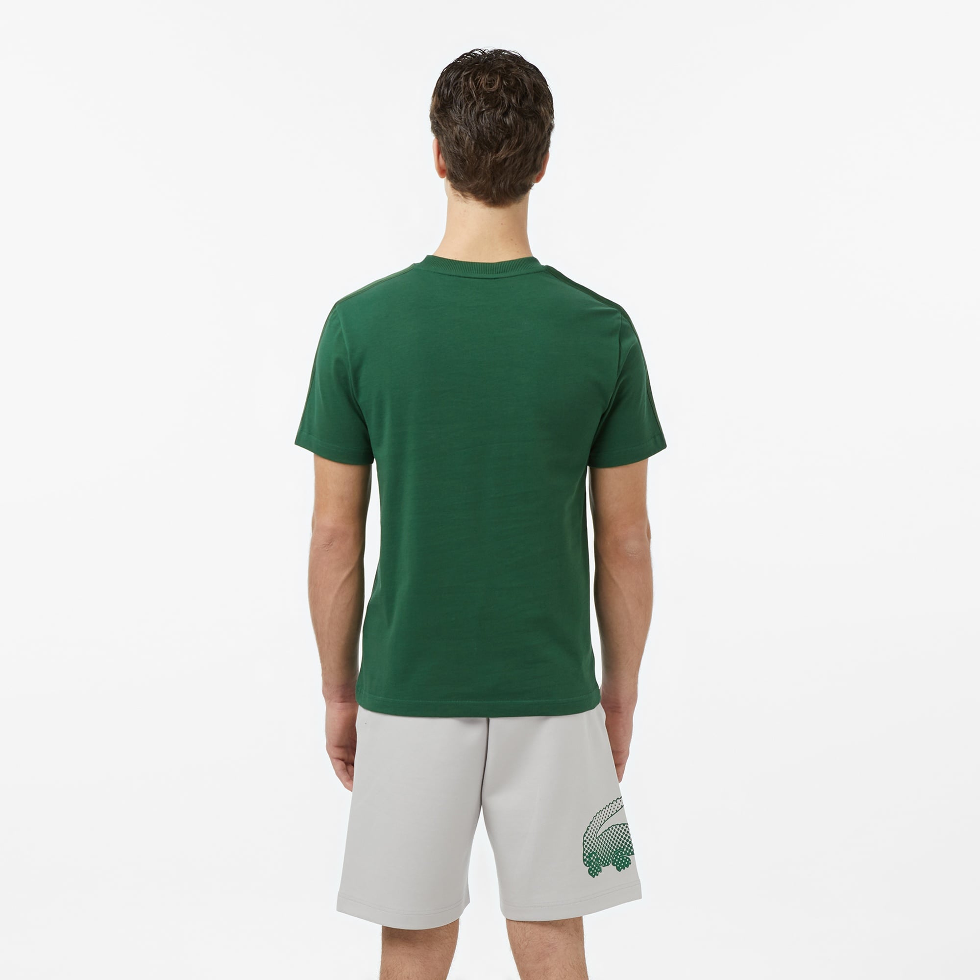 Erkek Regular Fit Bisiklet Yaka Koyu Yeşil T-Shirt