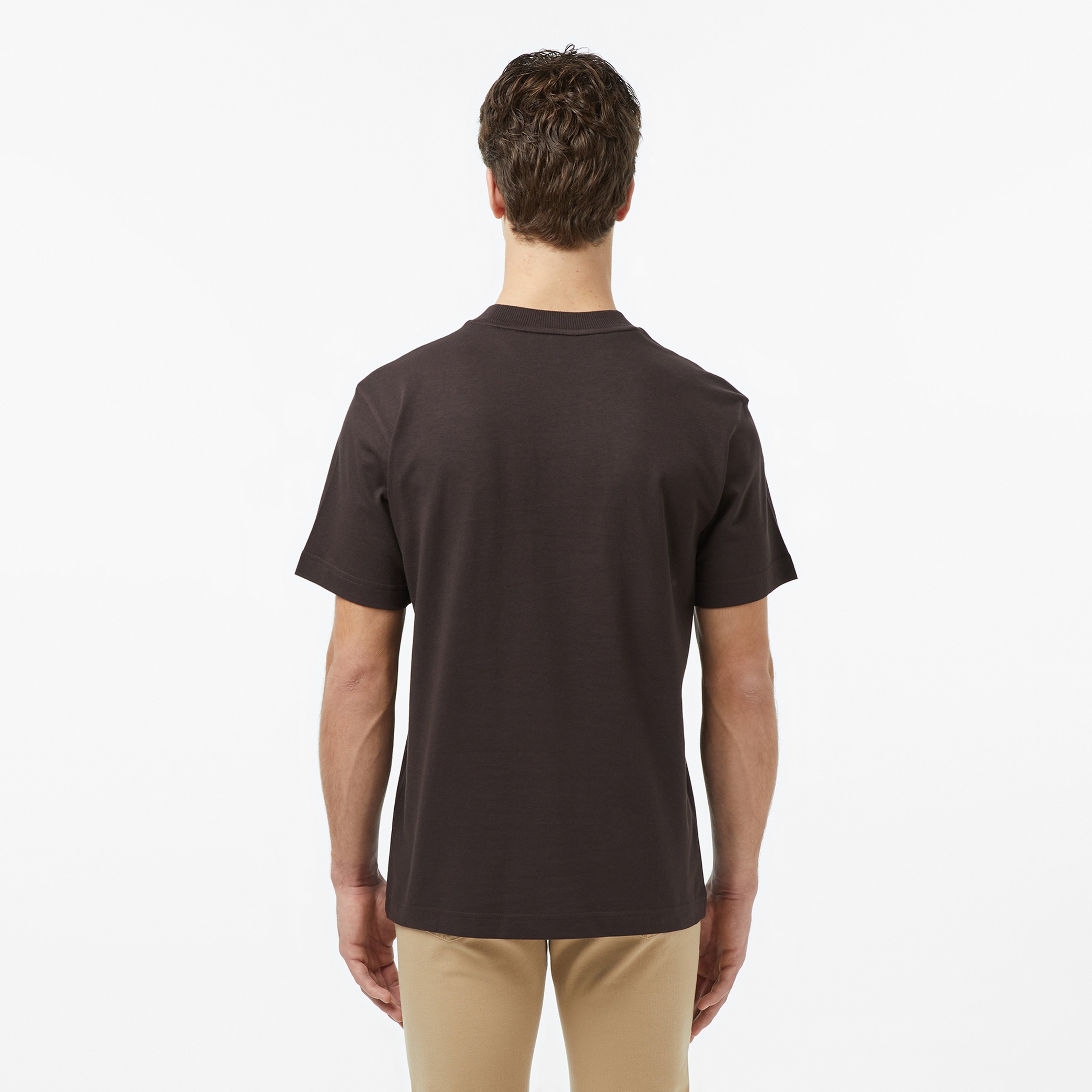 Erkek Relaxed Fit Bisiklet Yaka Kahverengi T-Shirt
