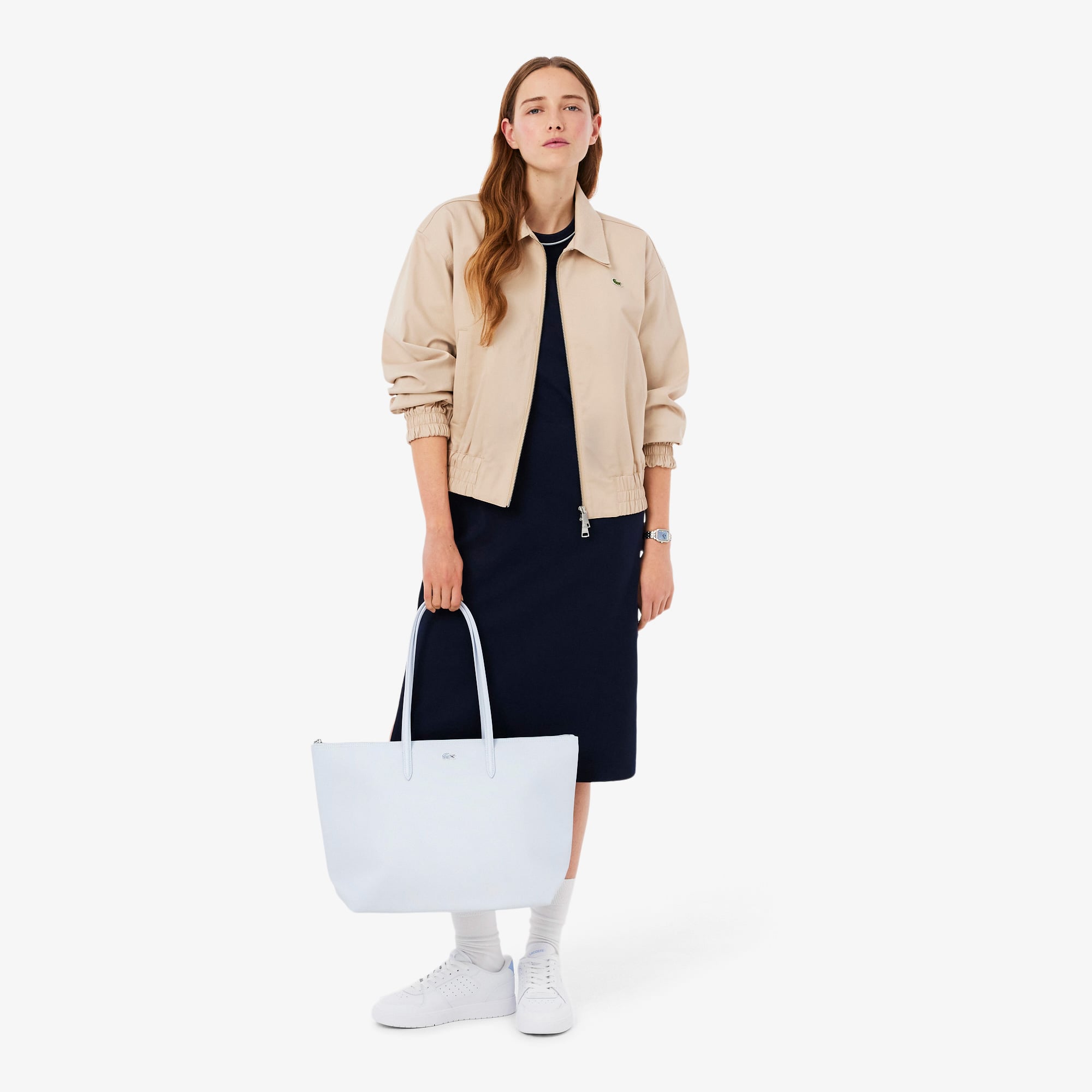 Lacoste Large L.12.12 Kadın Mavi Omuz Çantası görsel 3