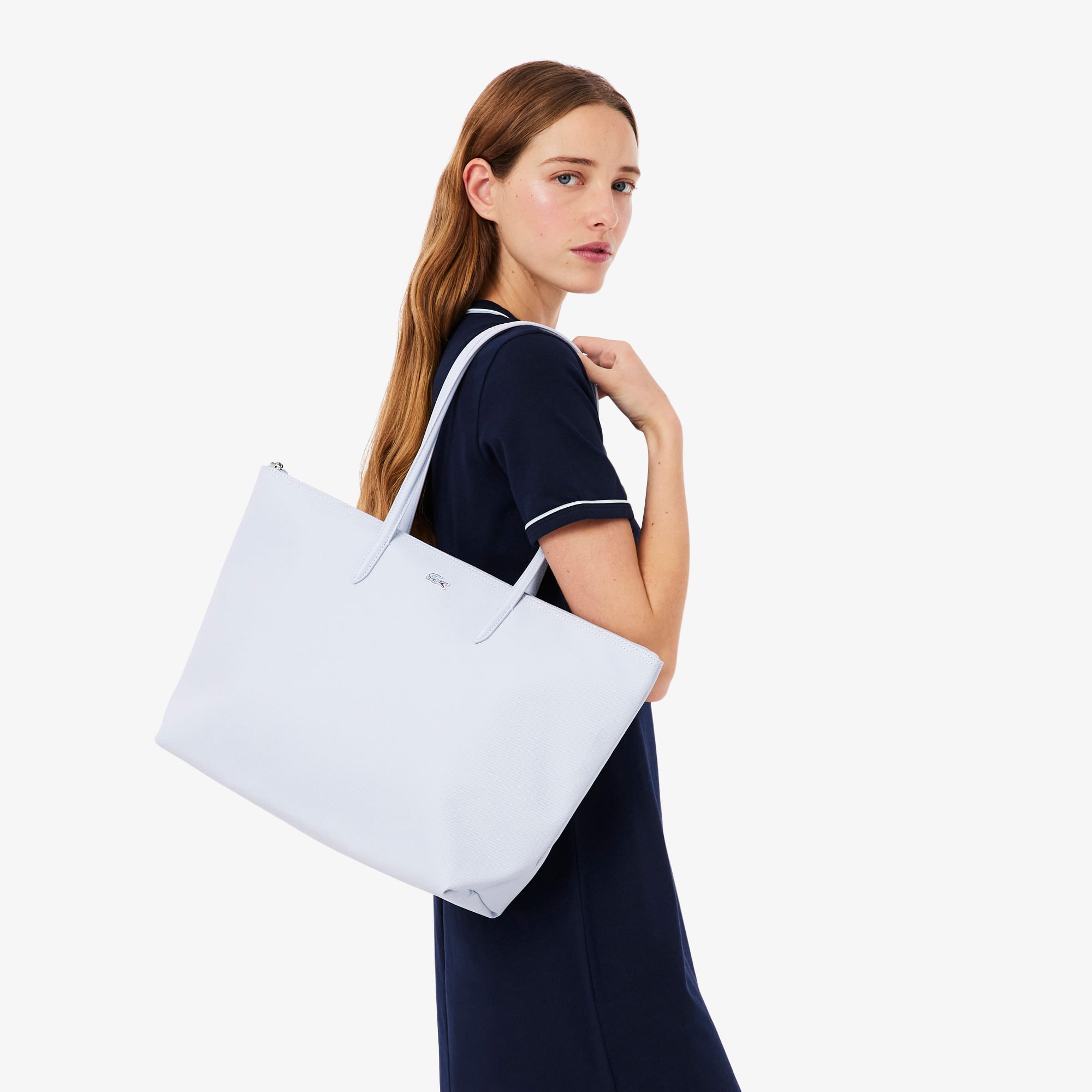 Lacoste Large L.12.12 Kadın Mavi Omuz Çantası görsel 2