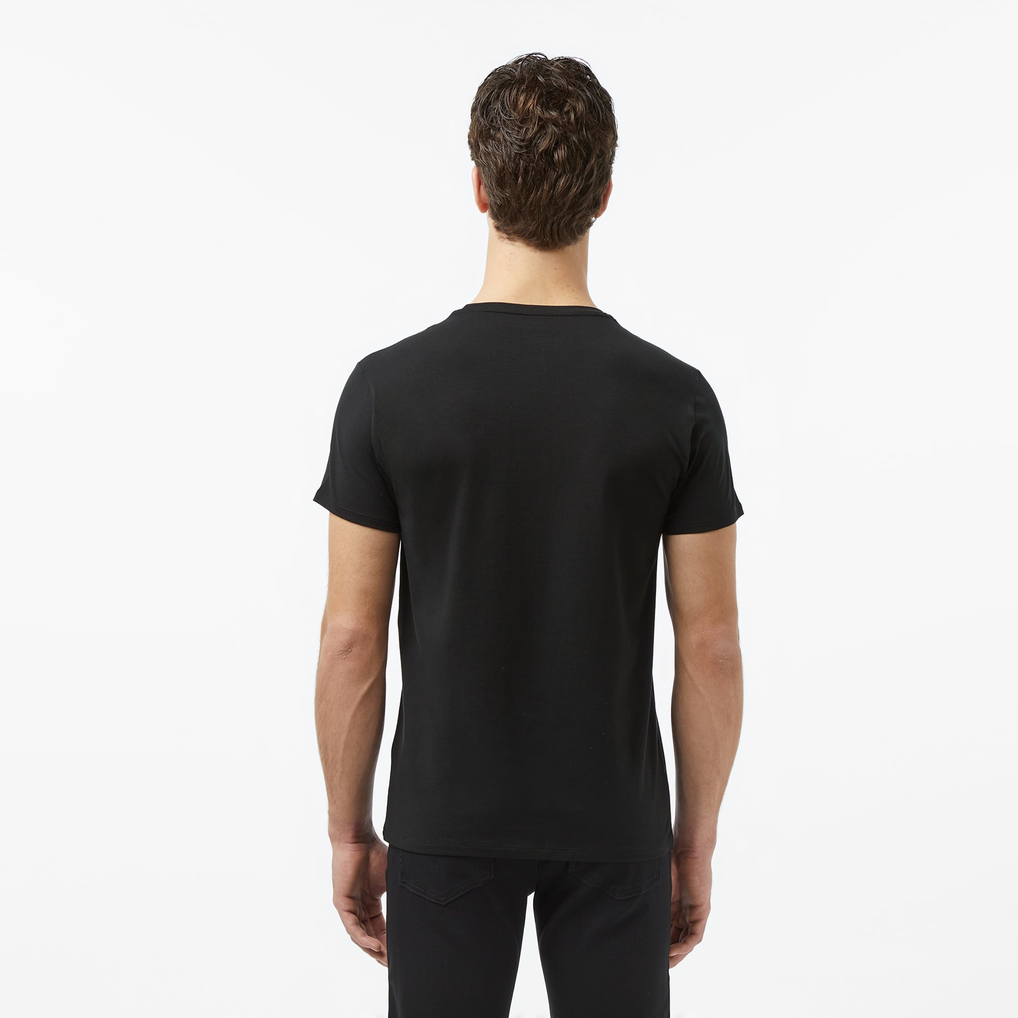 Erkek Slim Fit Bisiklet Yaka Siyah T-Shirt