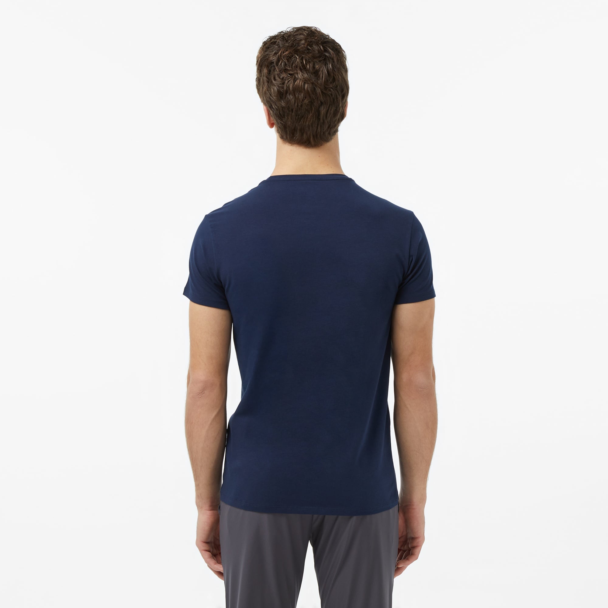 Erkek Slim Fit Bisiklet Yaka Lacivert T-Shirt